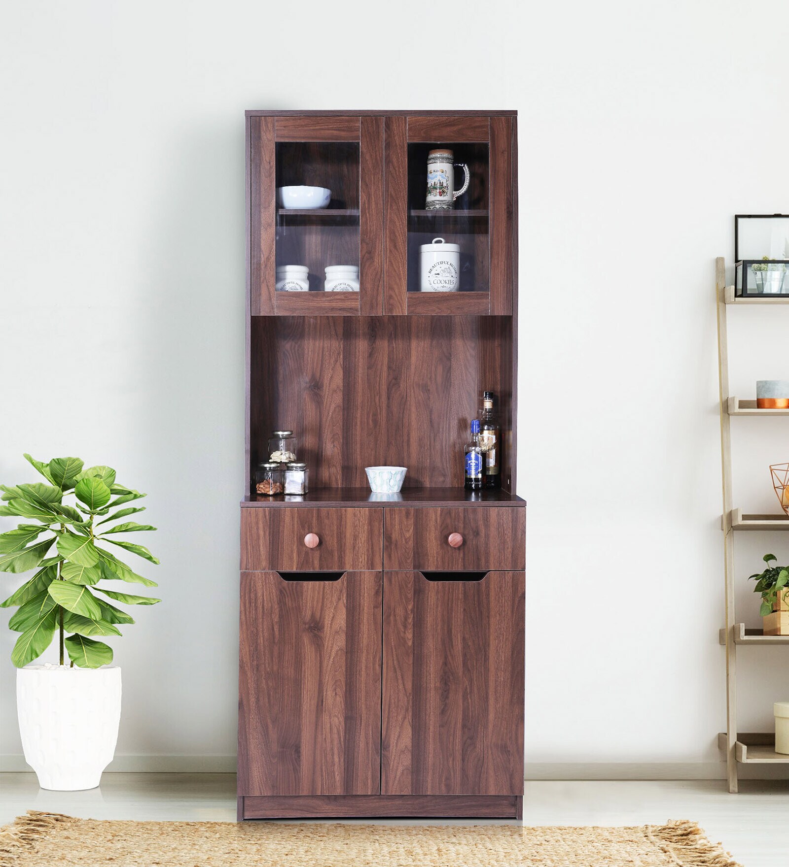 Zenith Crockery Small Unit In Columbian Walnut Finish Zenith Crockery Small Unit In Columbian Walnut Finish