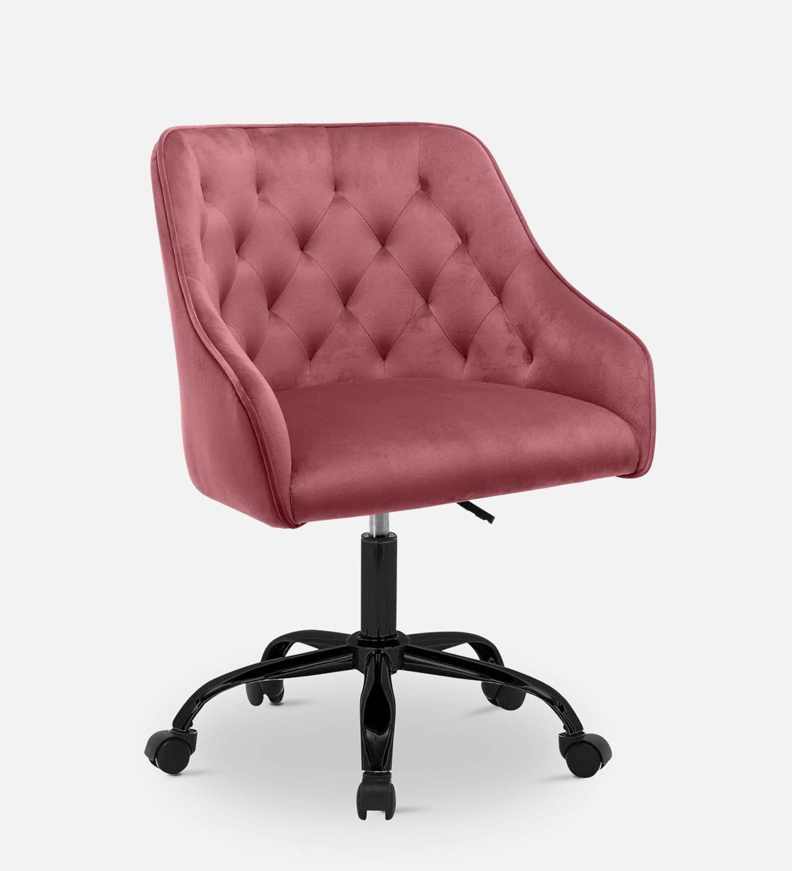 Buy Melissa Velvet Guest Chair in Pink Colour with Revolving Base at 52