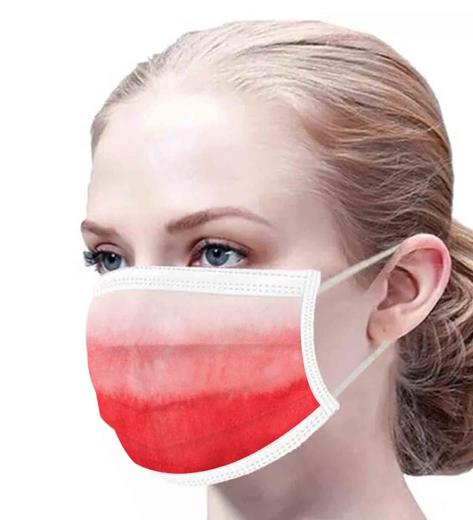Melt blown Fabric 3 Ply Mask in Red Color (Pack of 200)