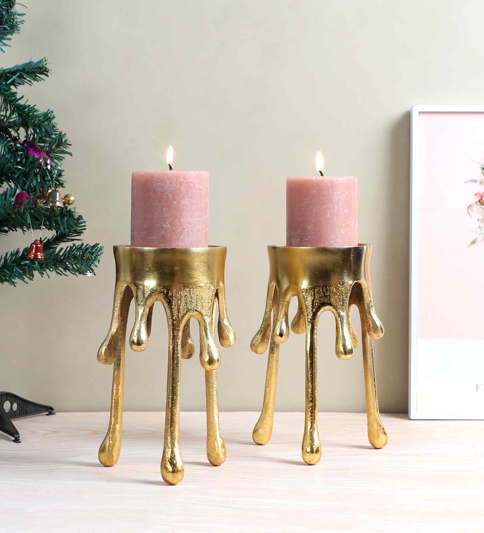 Melting Drops Candle Stand Set of 2