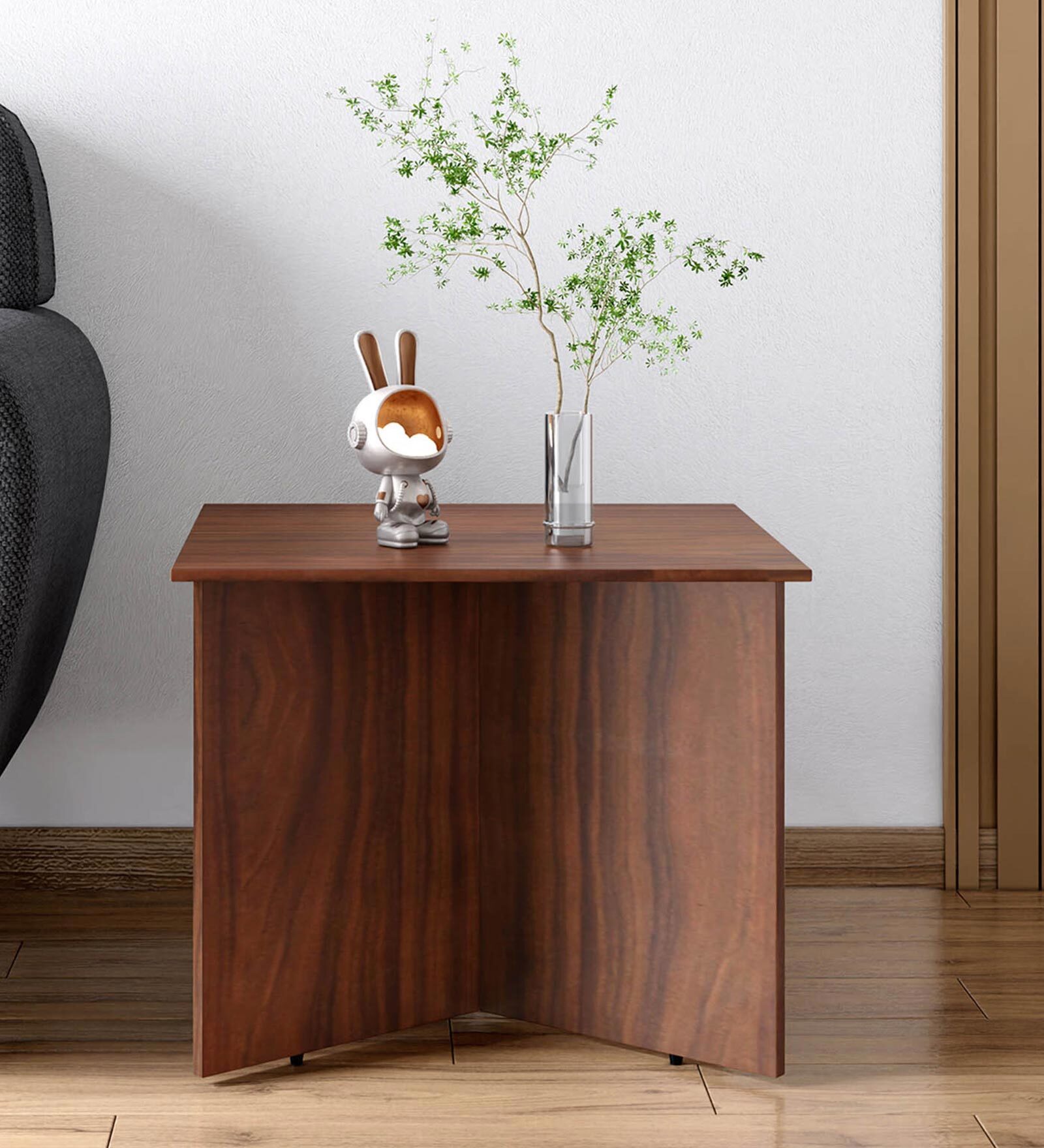 Meraki End Table in Brown Finish