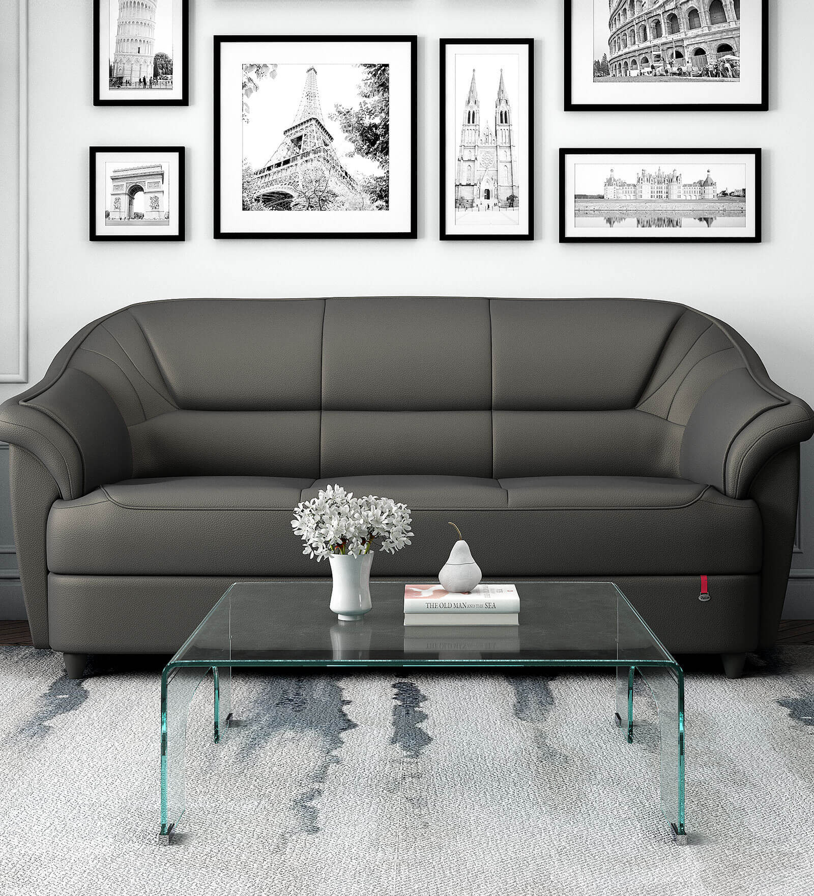 Merida Glass Top Coffee Table In Clear Glass Colour