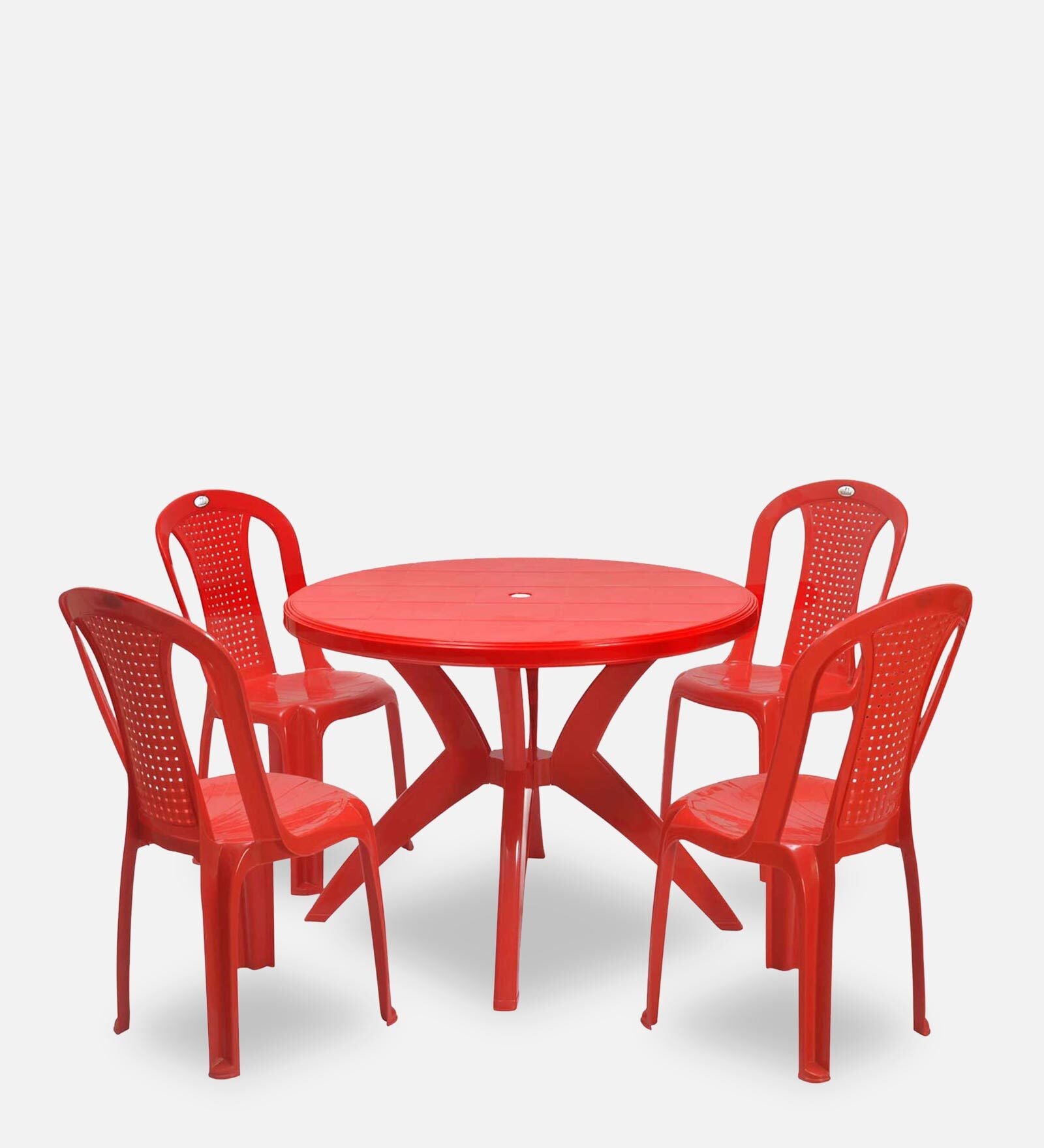Meridian 4 Seater Patio Set In Brigth Red Colour