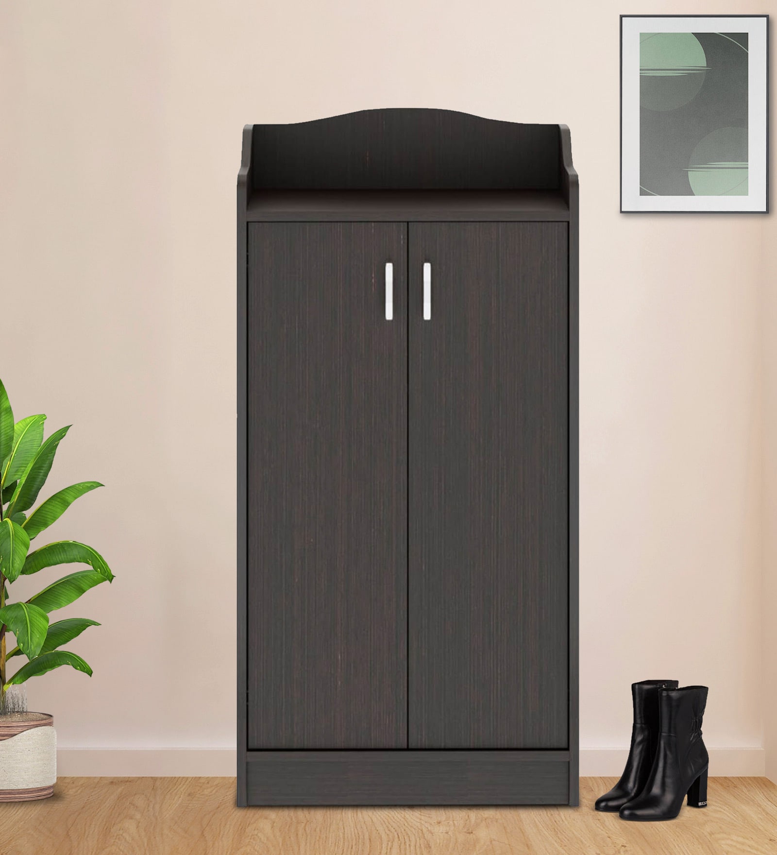 Merope Shoe Cabinet In Columbian Walnut Colour