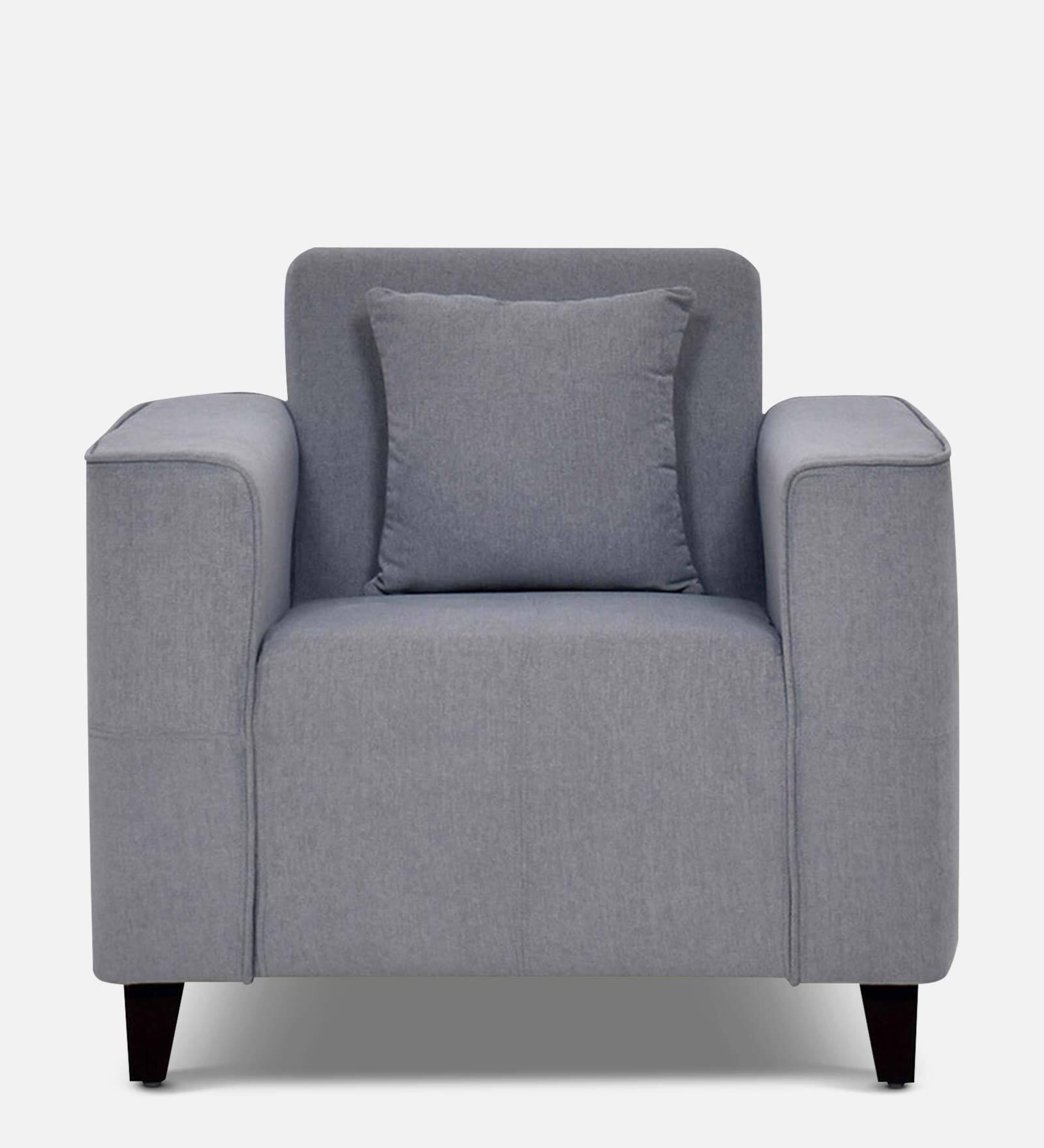 Meruit Fabric 1 Seater Sofa In Ash Grey Colour