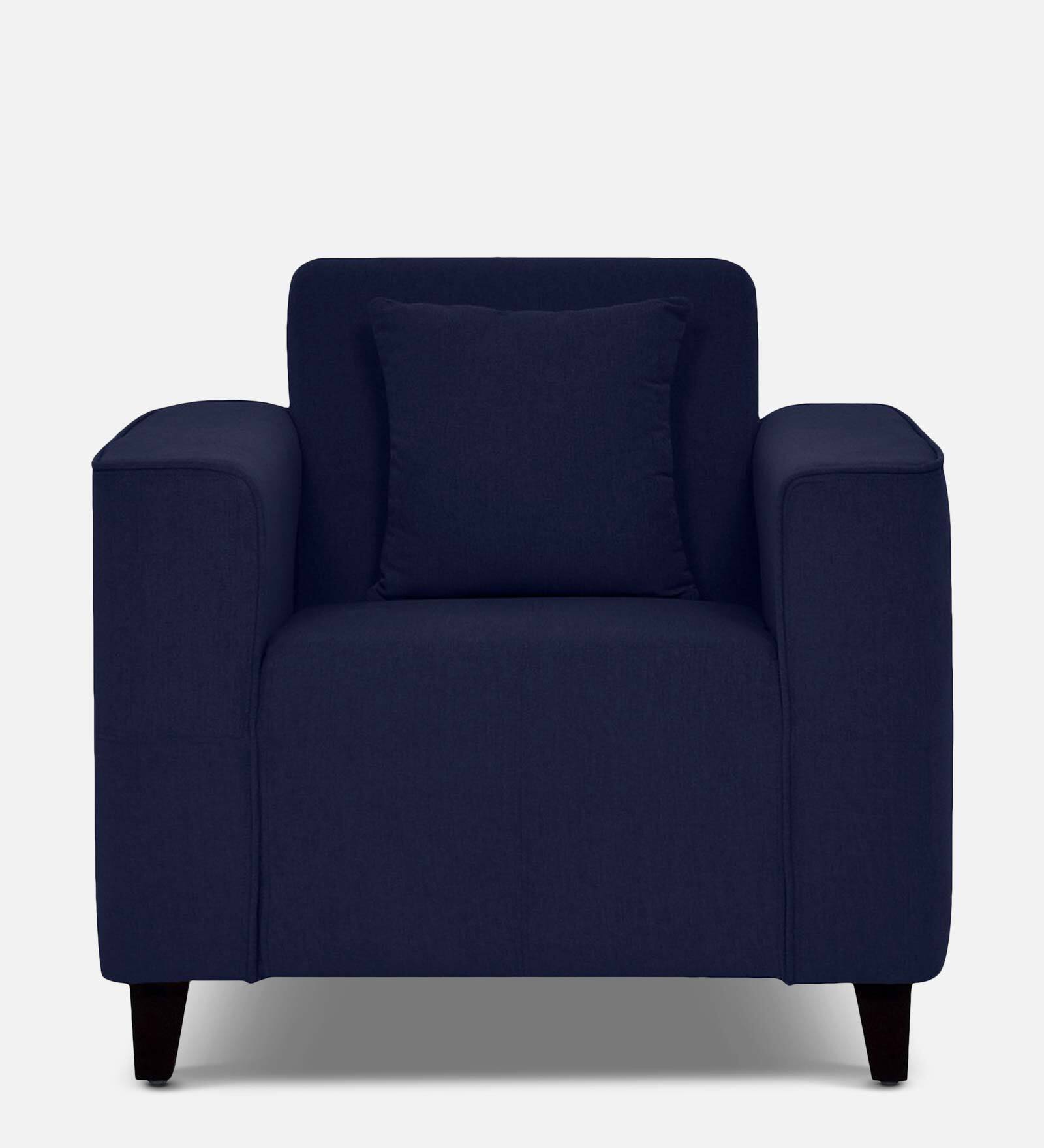 Meruit Fabric 1 Seater Sofa In Navy Blue Colour Meruit Fabric 1 Seater Sofa In Navy Blue Colour