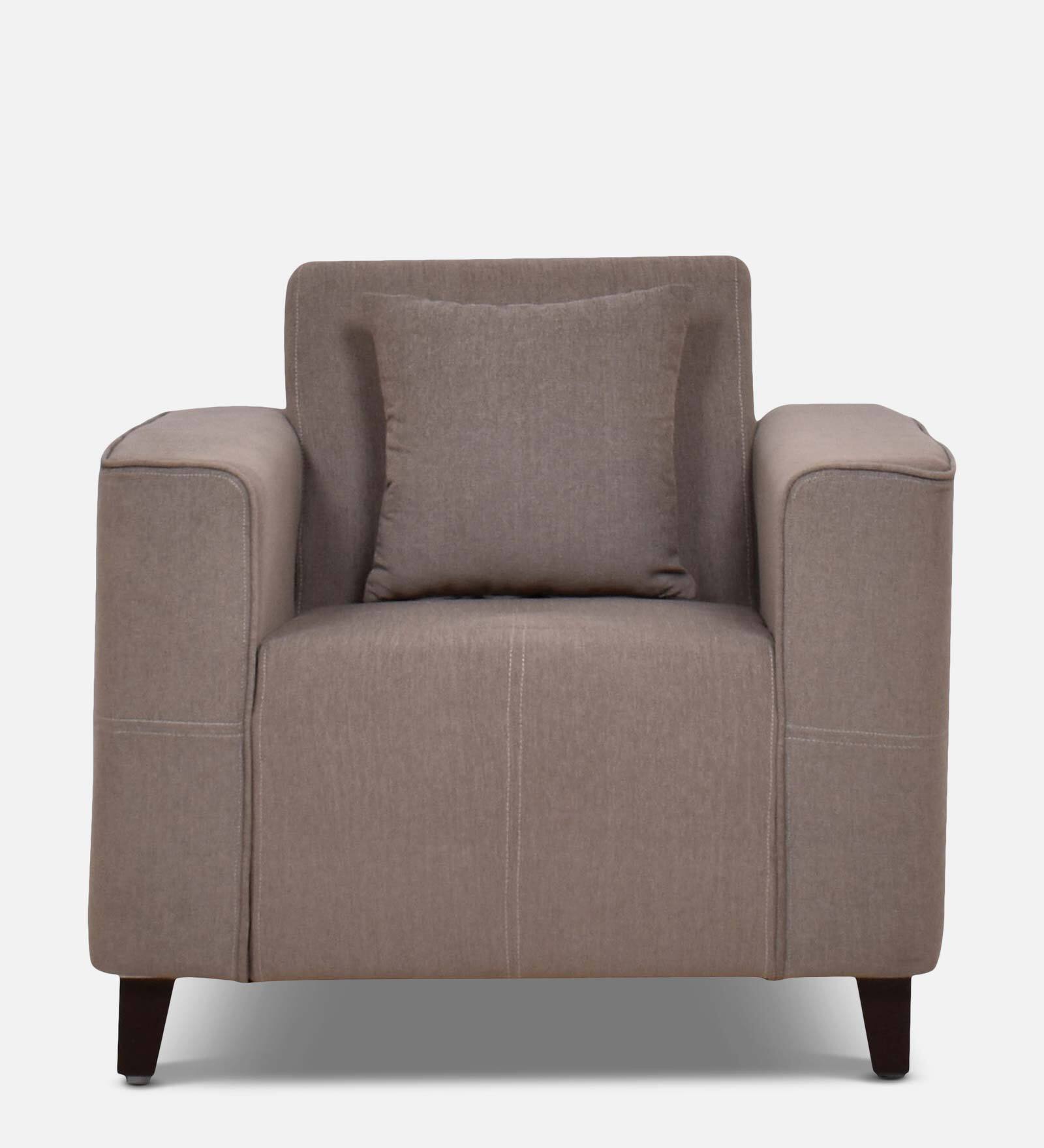 Meruit Fabric 1 Seater Sofa In Sandy Brown Colour