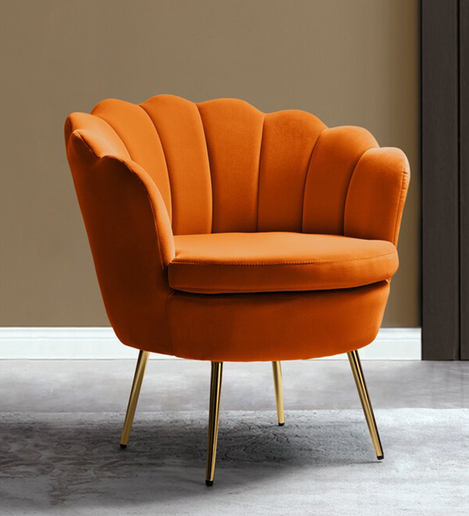 Mesa Barrel Chair In Orange Colour