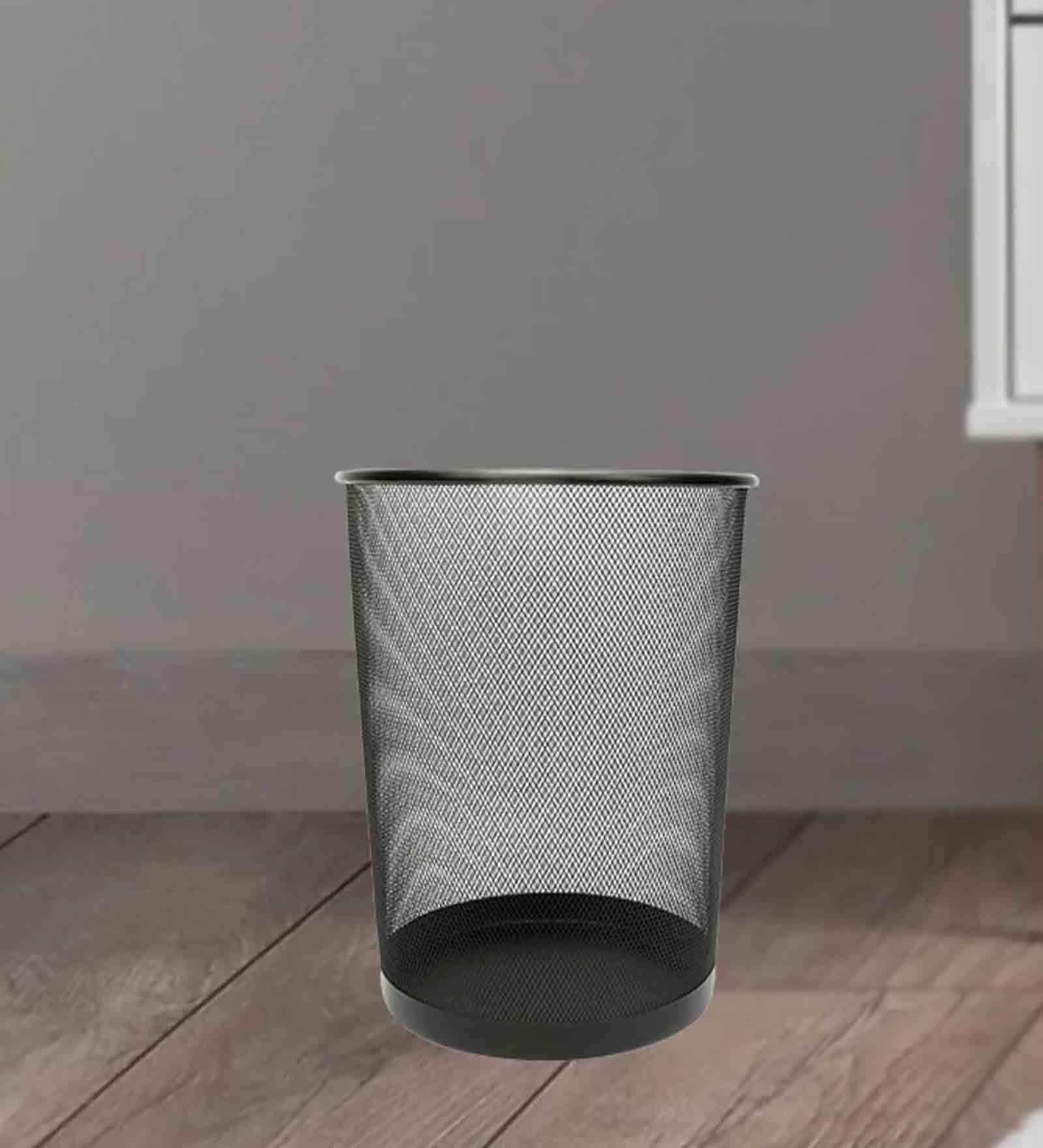 Mesh Black 8 Ltrs Stainless Steel Dustbin