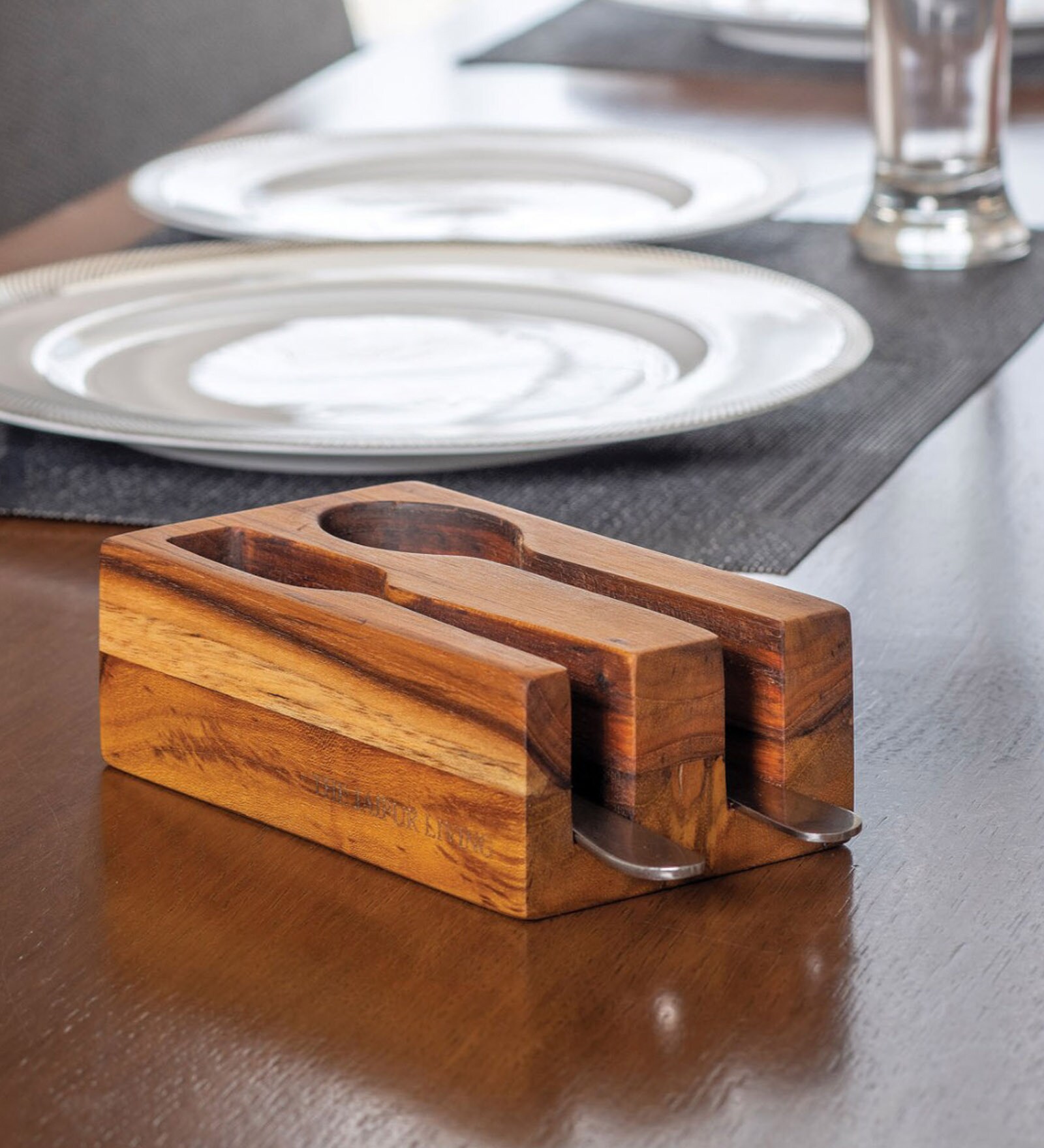 Messina Honey Brown Acacia Wood  Cutlery Holder