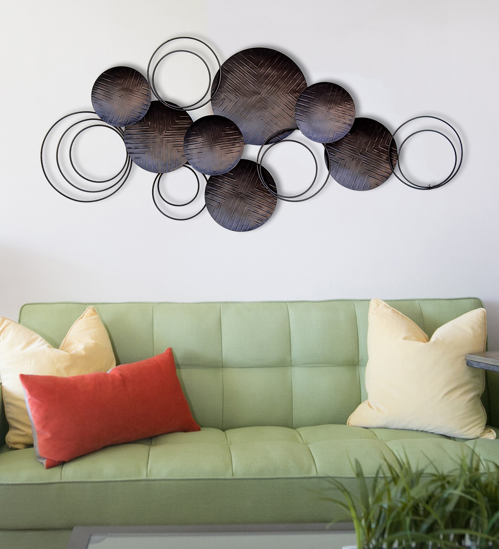 Buy Metal Abstract Plates Wall Art in Zink Antique colour by Craftter ...