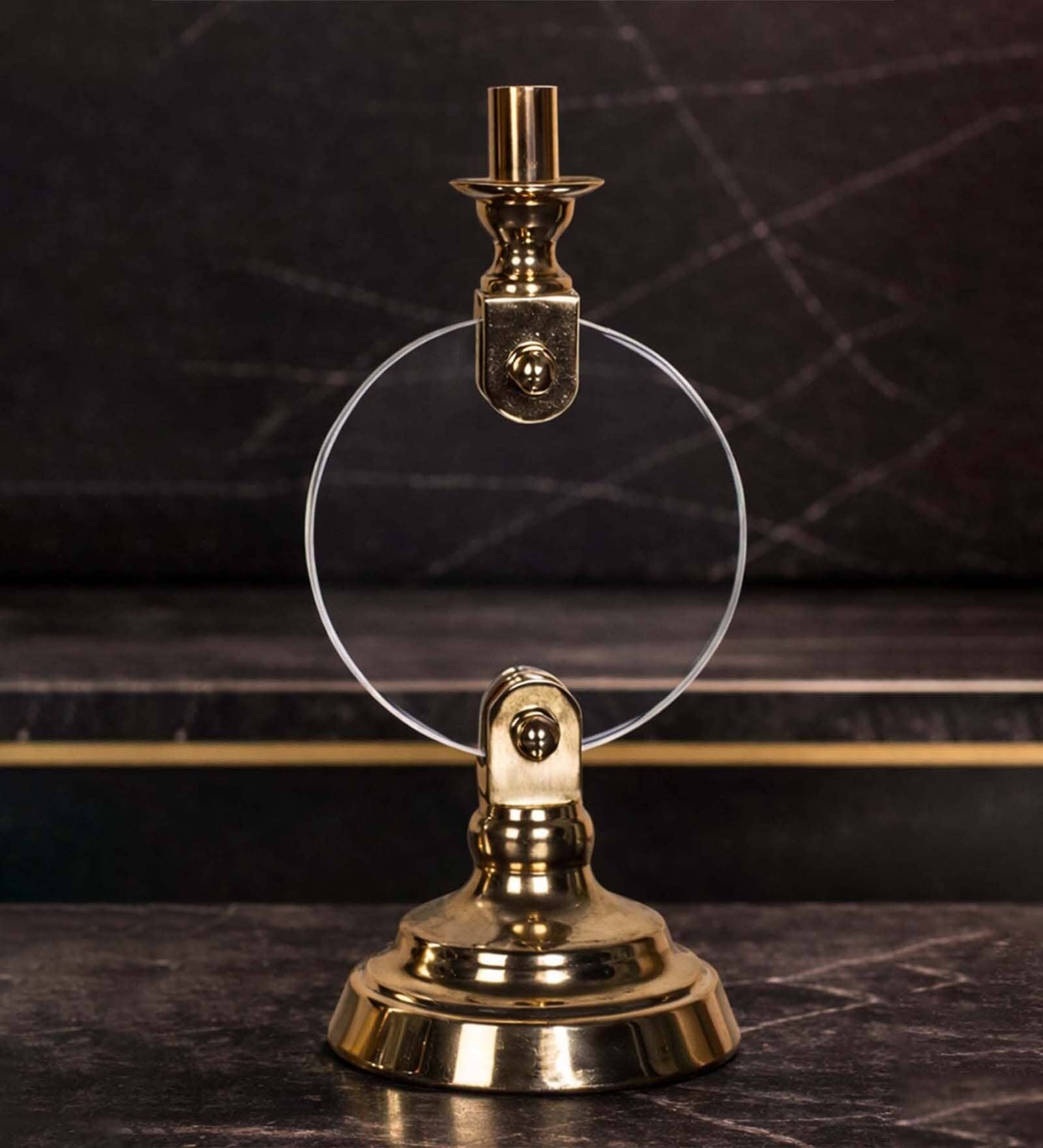 Metal Aura Alight Golden Candle Stand