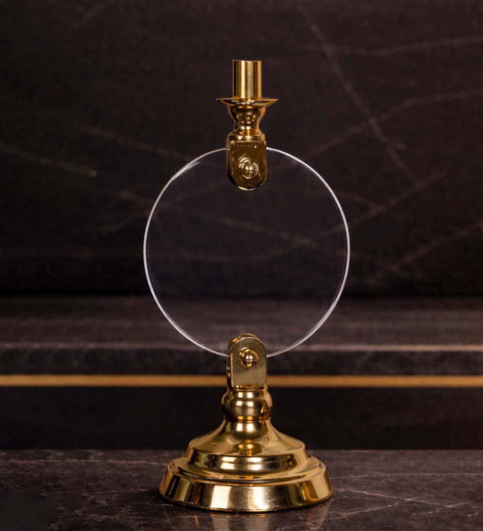 Metal Aura Alight Golden Candle Stand