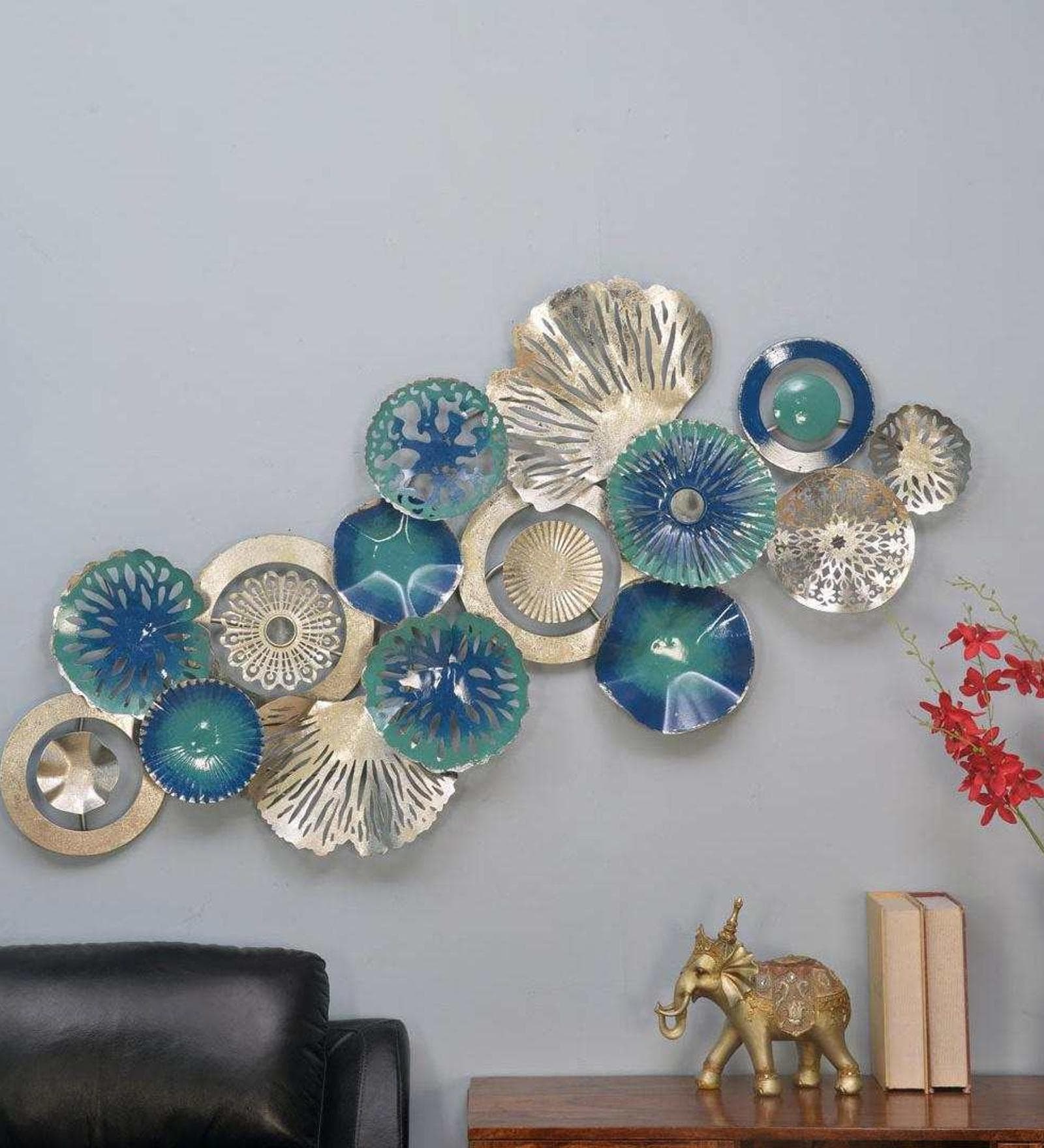 Coral Reef Blue Metal Wall Decor