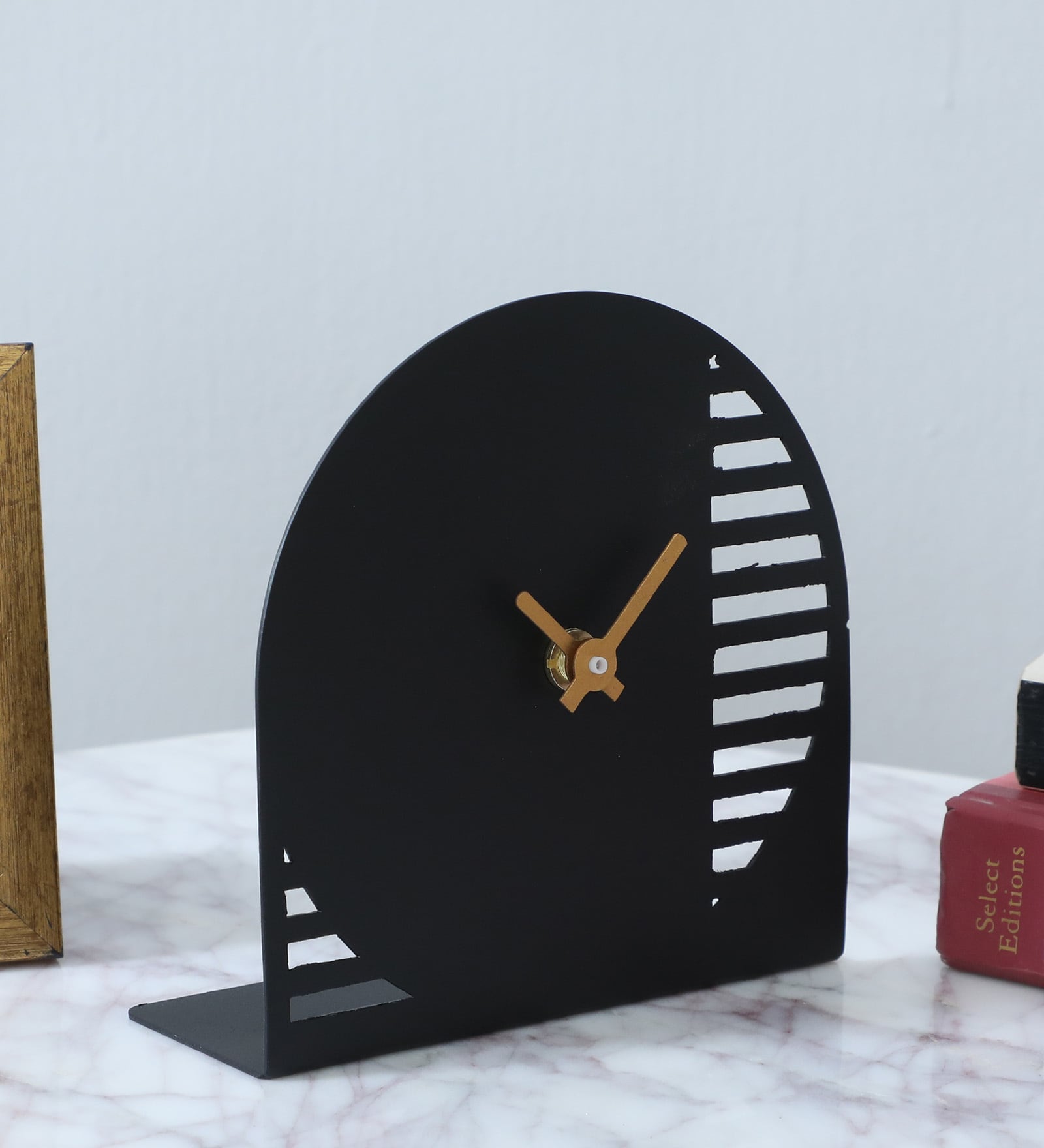 Metal desk clock Black Metal Table clock