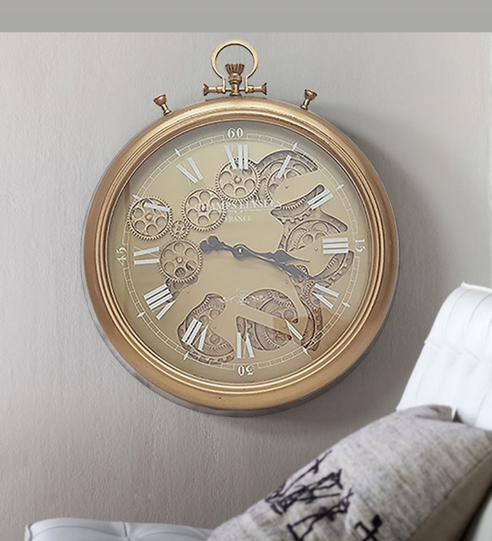 Metal Elton Vintage Roating Gear Wall Clock