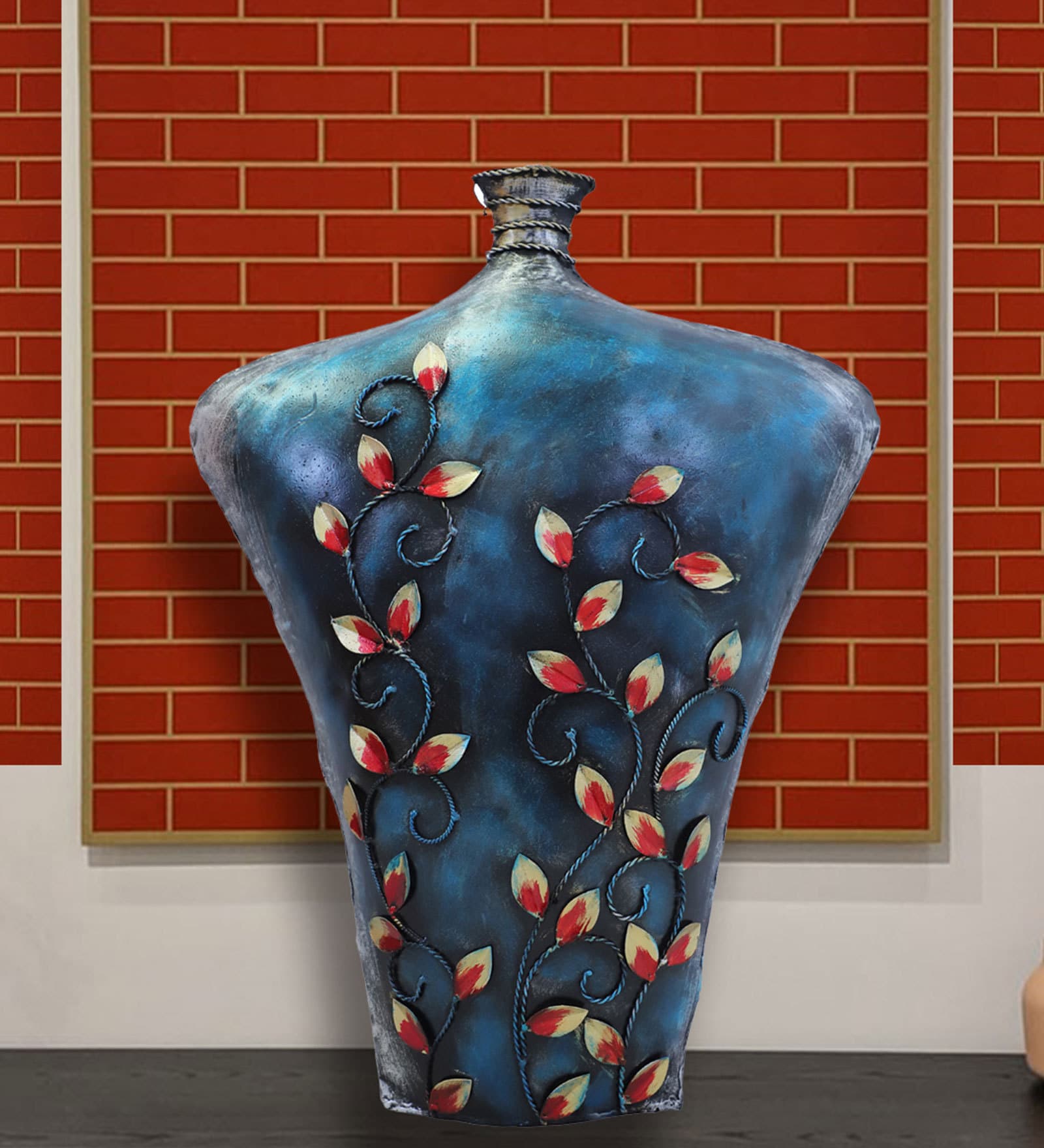 Metal Leaf Emborsed Vase