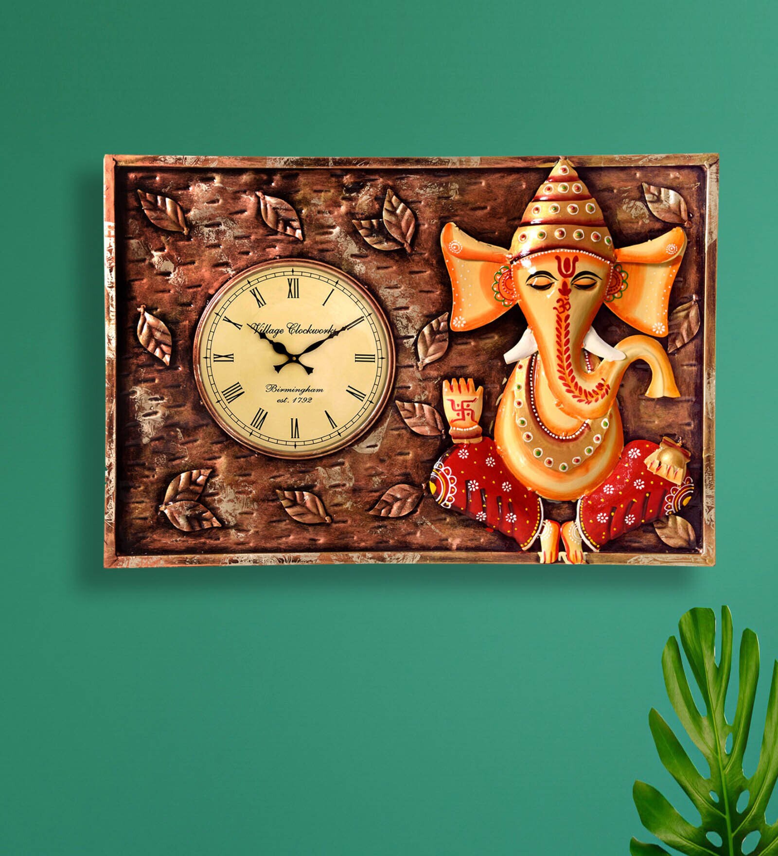 Buy Metal Lord Ganesha Ji with Wall Clock BY Craftowl at 57 OFF by