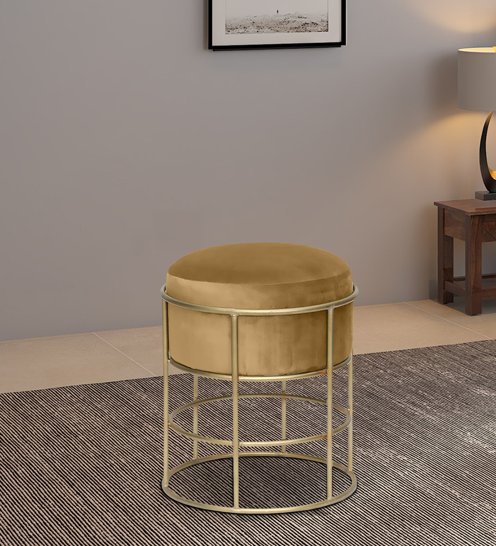 Harlan Metal Seating Stool in Light Brown Colour Harlan Metal Seating Stool in Light Brown Colour