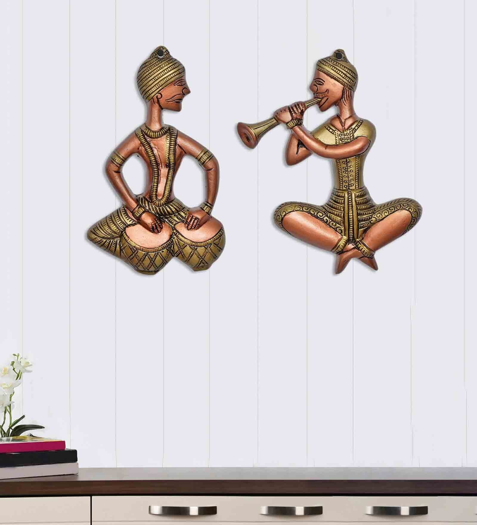 Iron Musician Wall Art In Gold