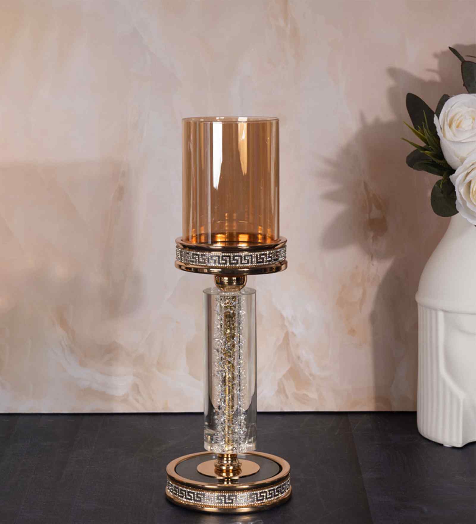 Metal Opulent Glow French Gold Candle Stand