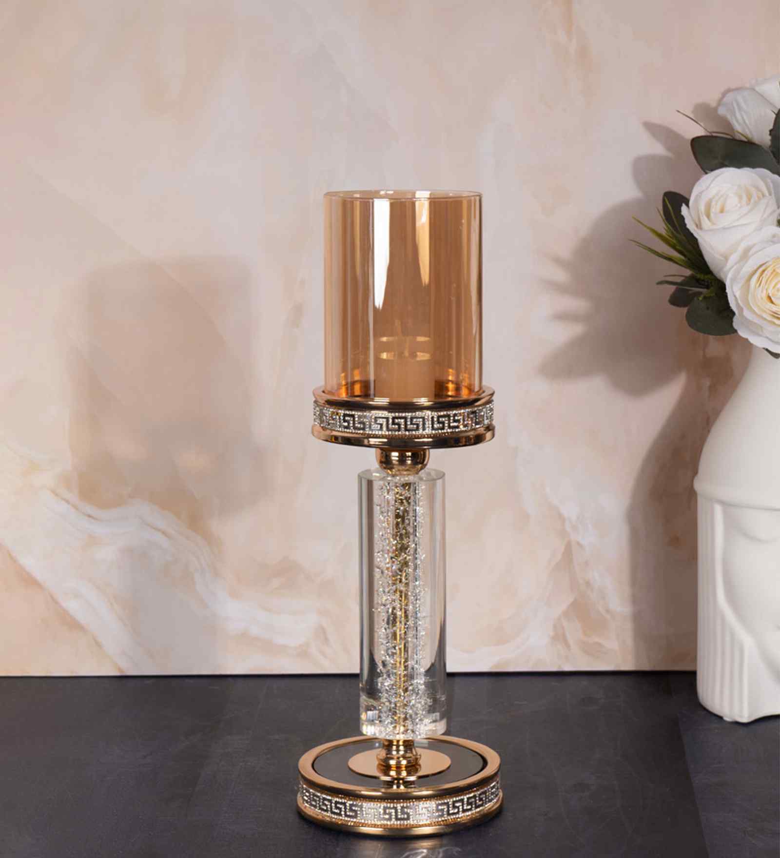 Metal Opulent Glow French Gold Candle Stand