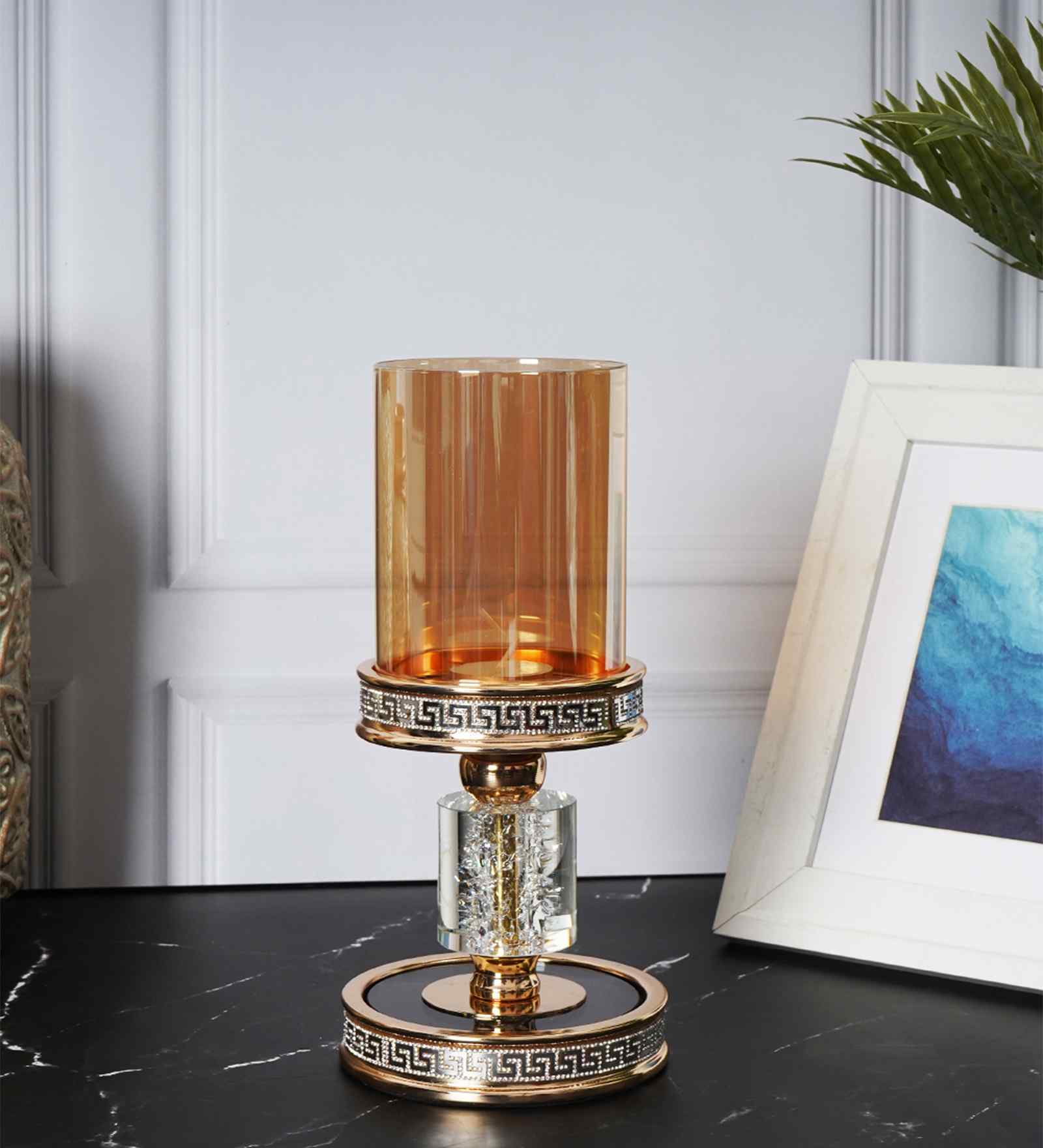 Metal Opulent Glow French Gold Candle Stand