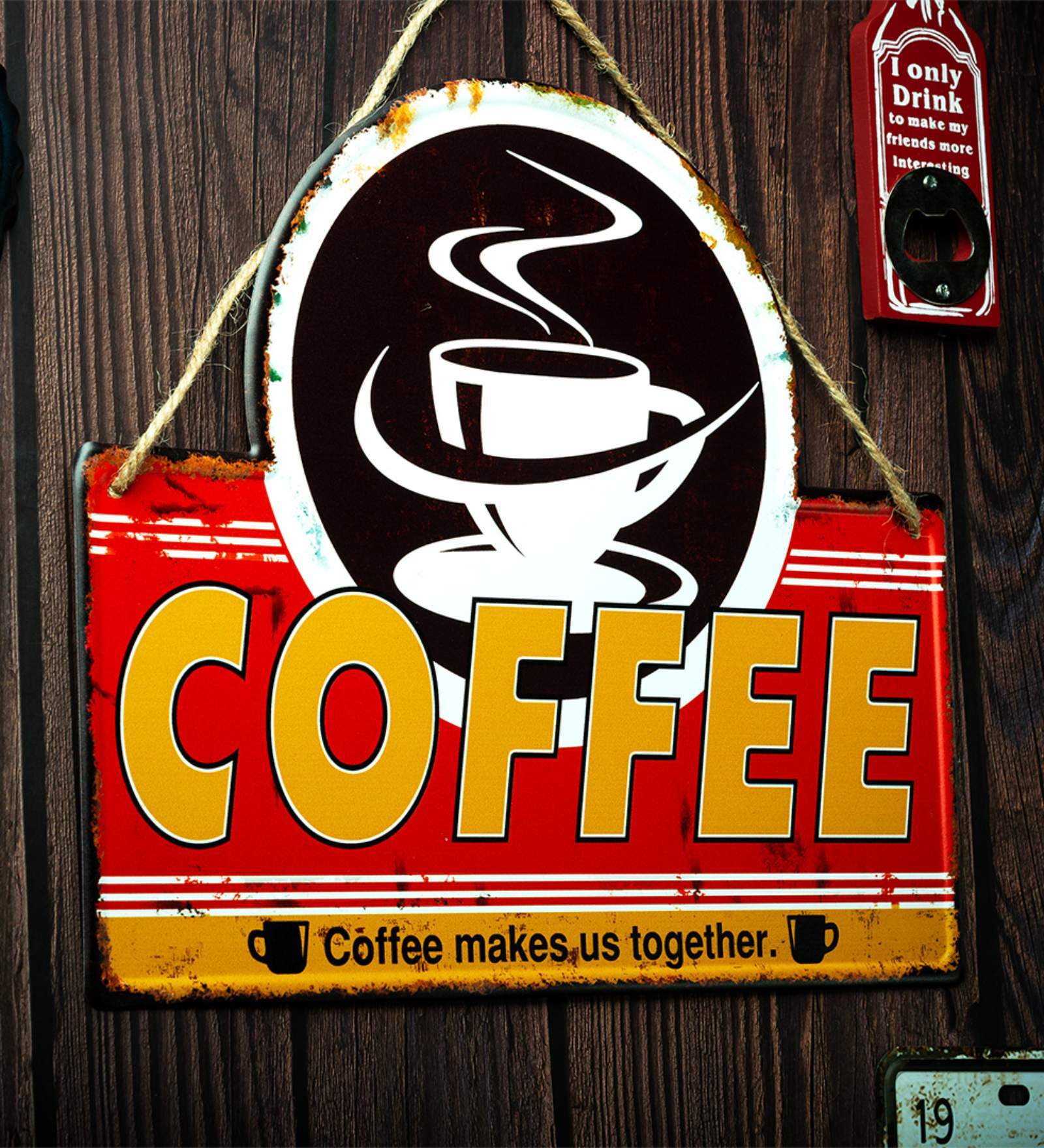 Coffee Makes Us Together Metal Plate