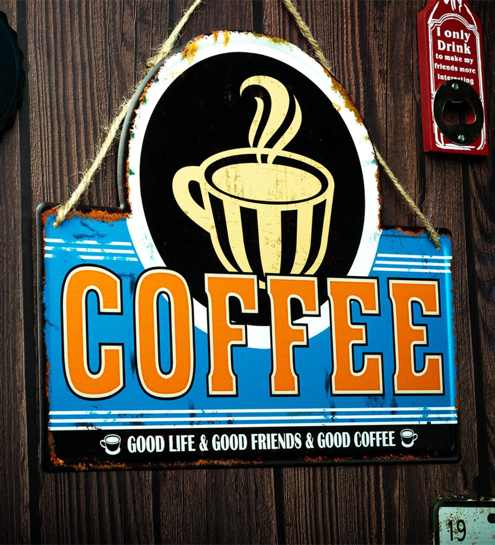 Good Life & Good Friends & Good Coffee Metal Plate