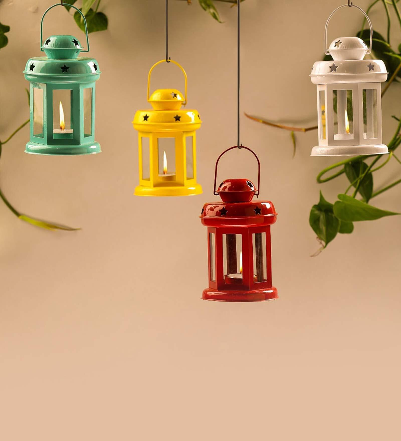 Buy Multicolour Metal (Set Of 4) Hanging Tea LightHolders at 29 OFF by Tied Ribbons Pepperfry