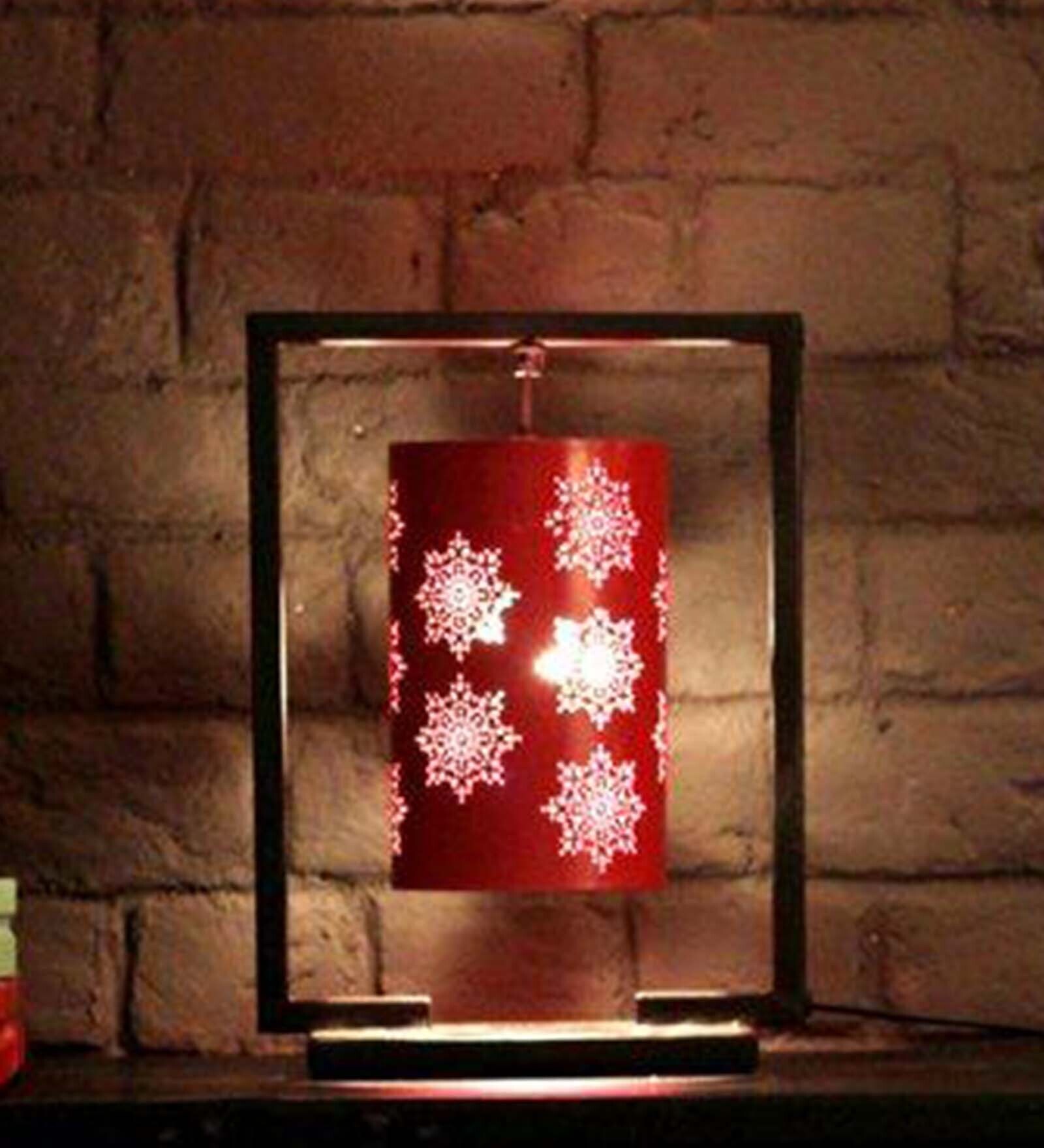 Metal Shade Table Lamp With Black Base
