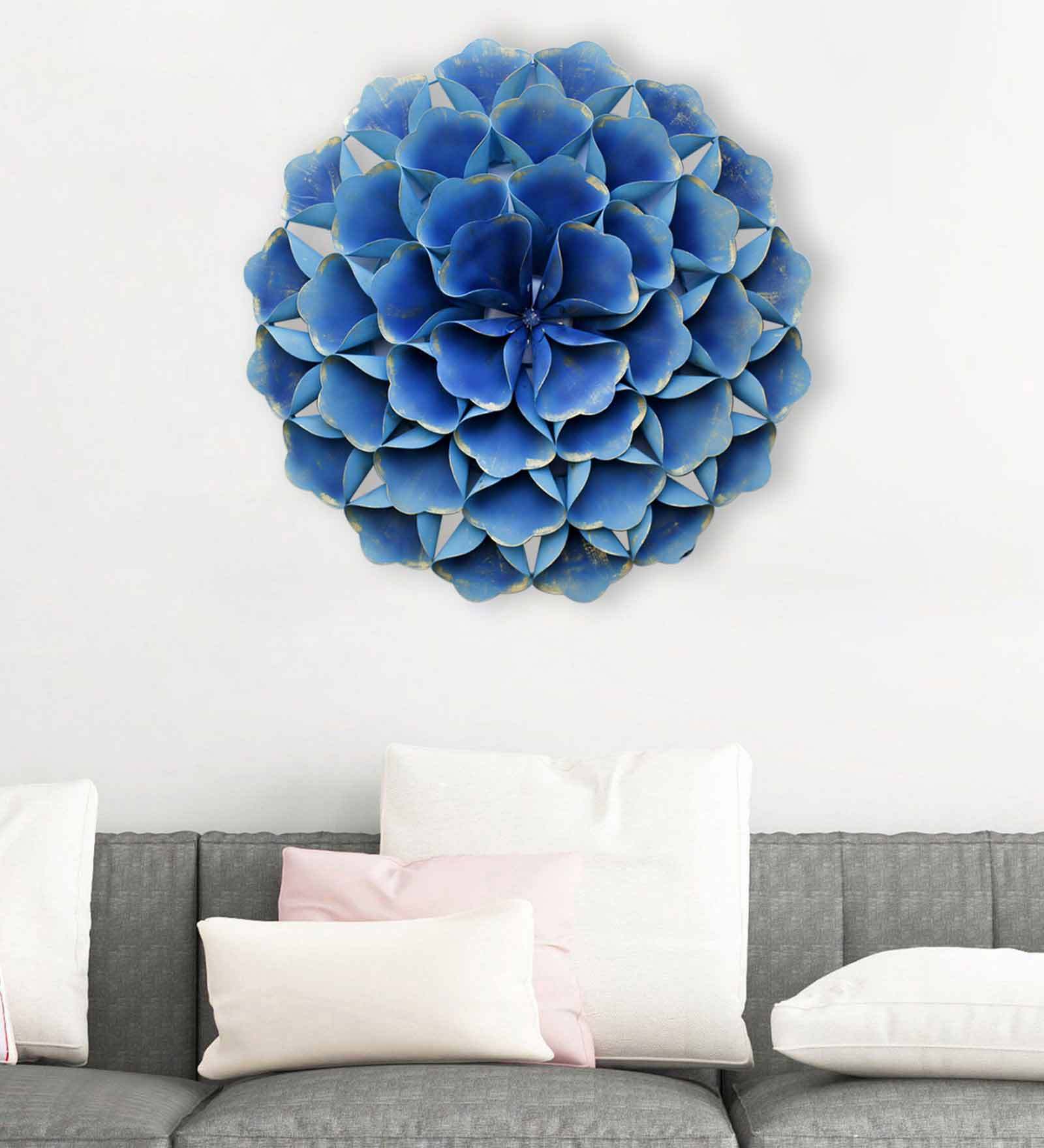 Buy Iron Leaf Wall Art In Blue By Craftter at 47 OFF by Craftter