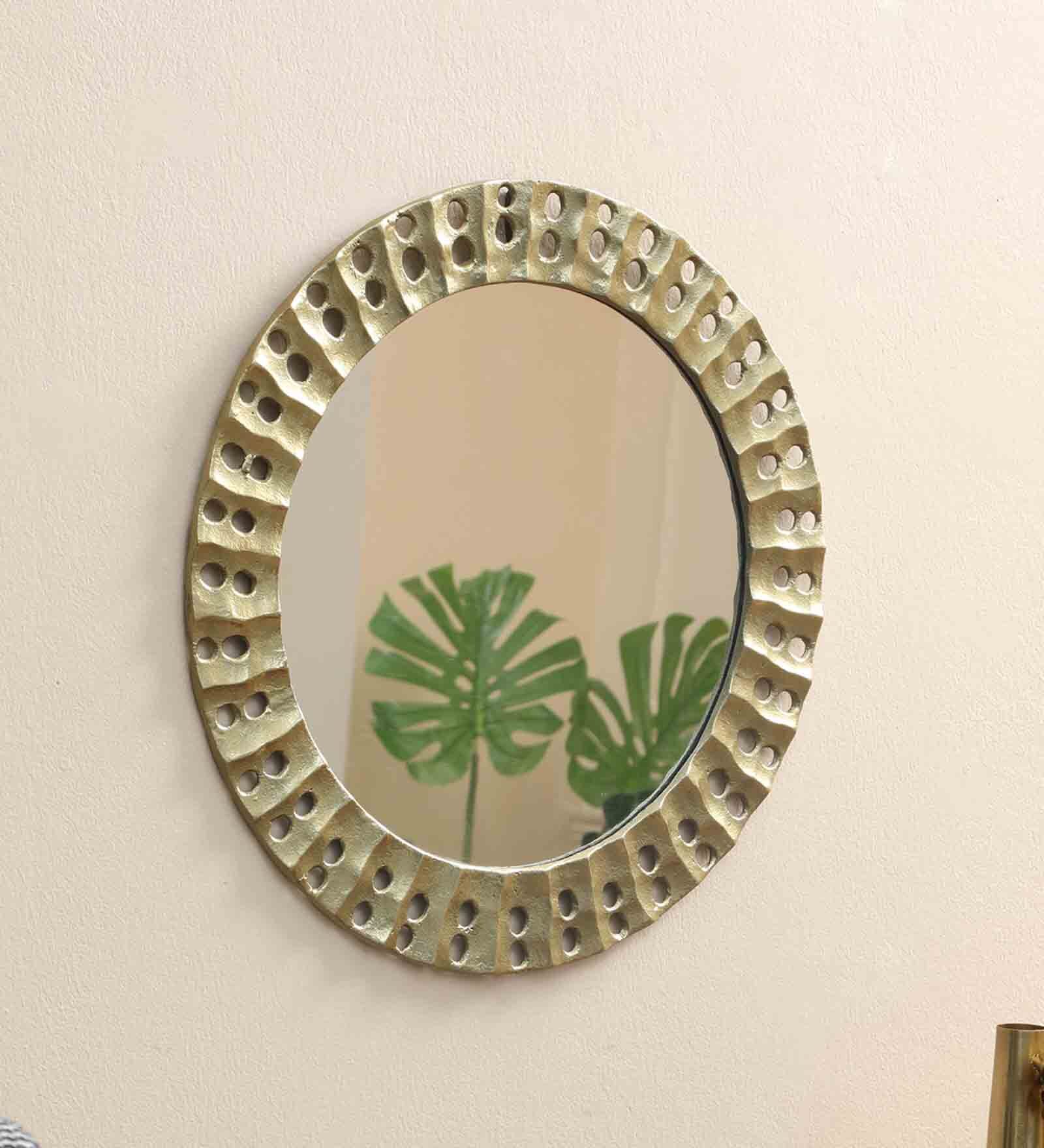 Gold Metal Oriental Decorative Mirror