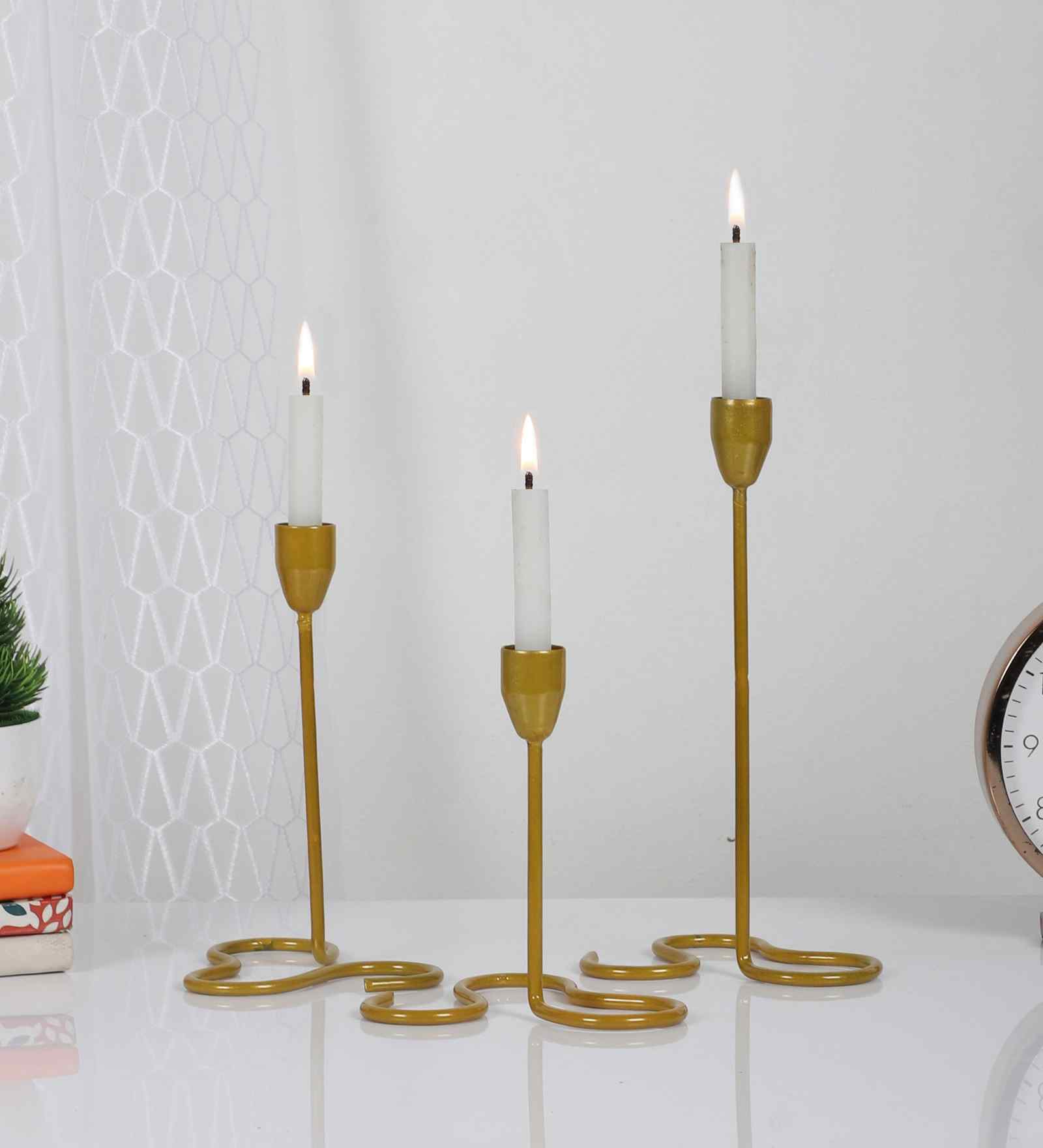 Metal Wired Candle Stand Set of 3