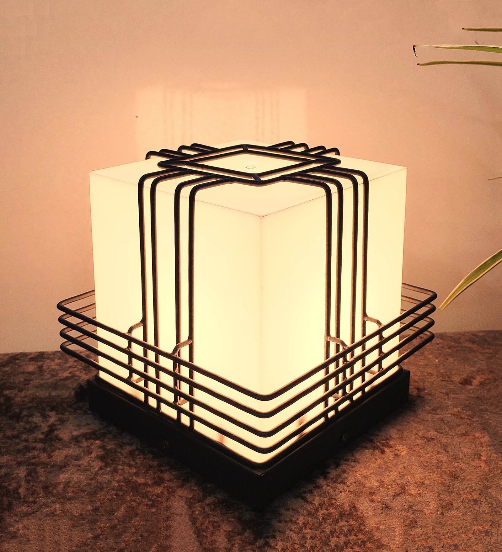 Metal Wired Square Unbreakable Grey & White Metal & Plastic Gate Light