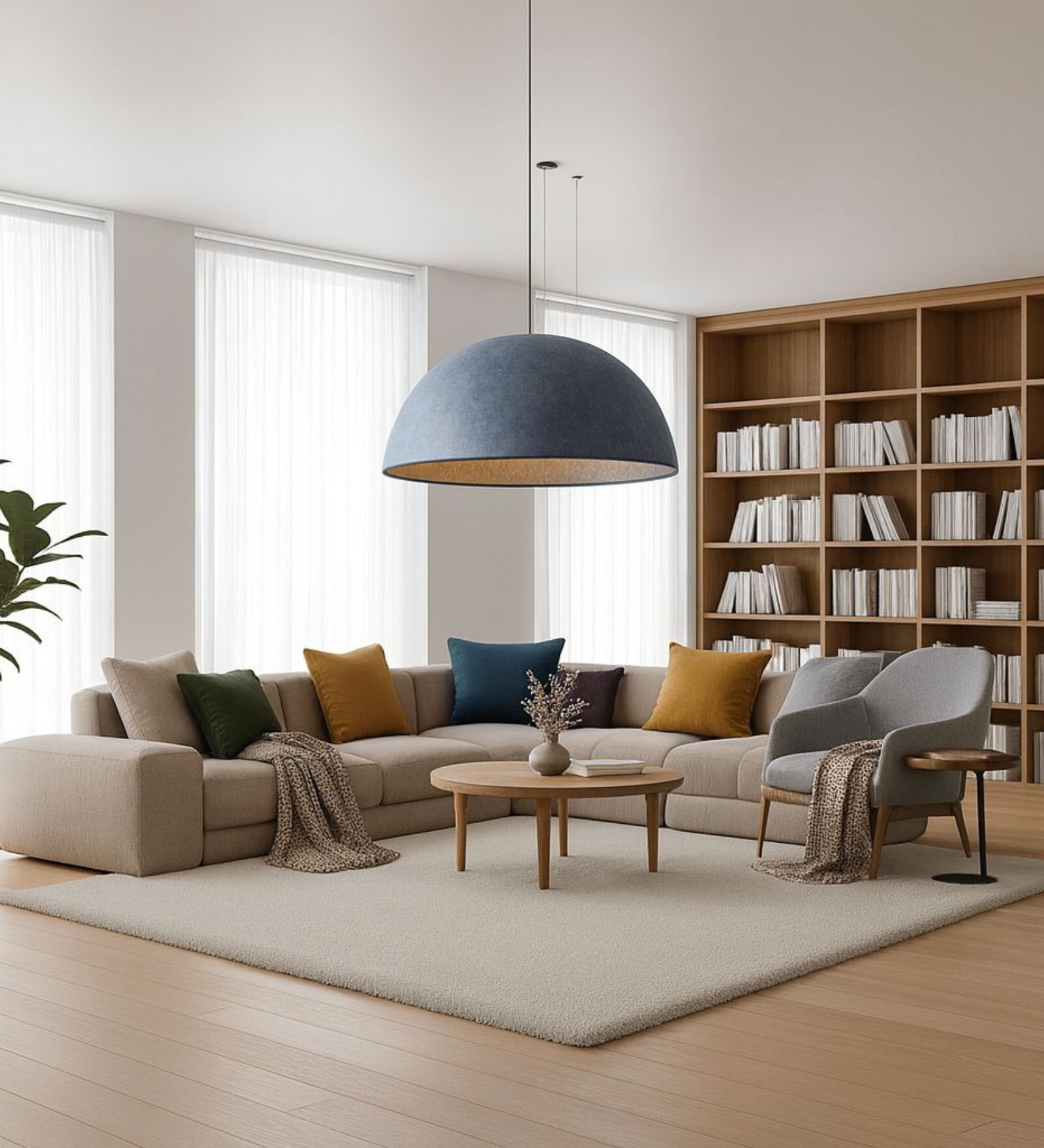 MetallicSphere 60   Luxury Acoustic Pendant Light (60cm   x 30cm H)
