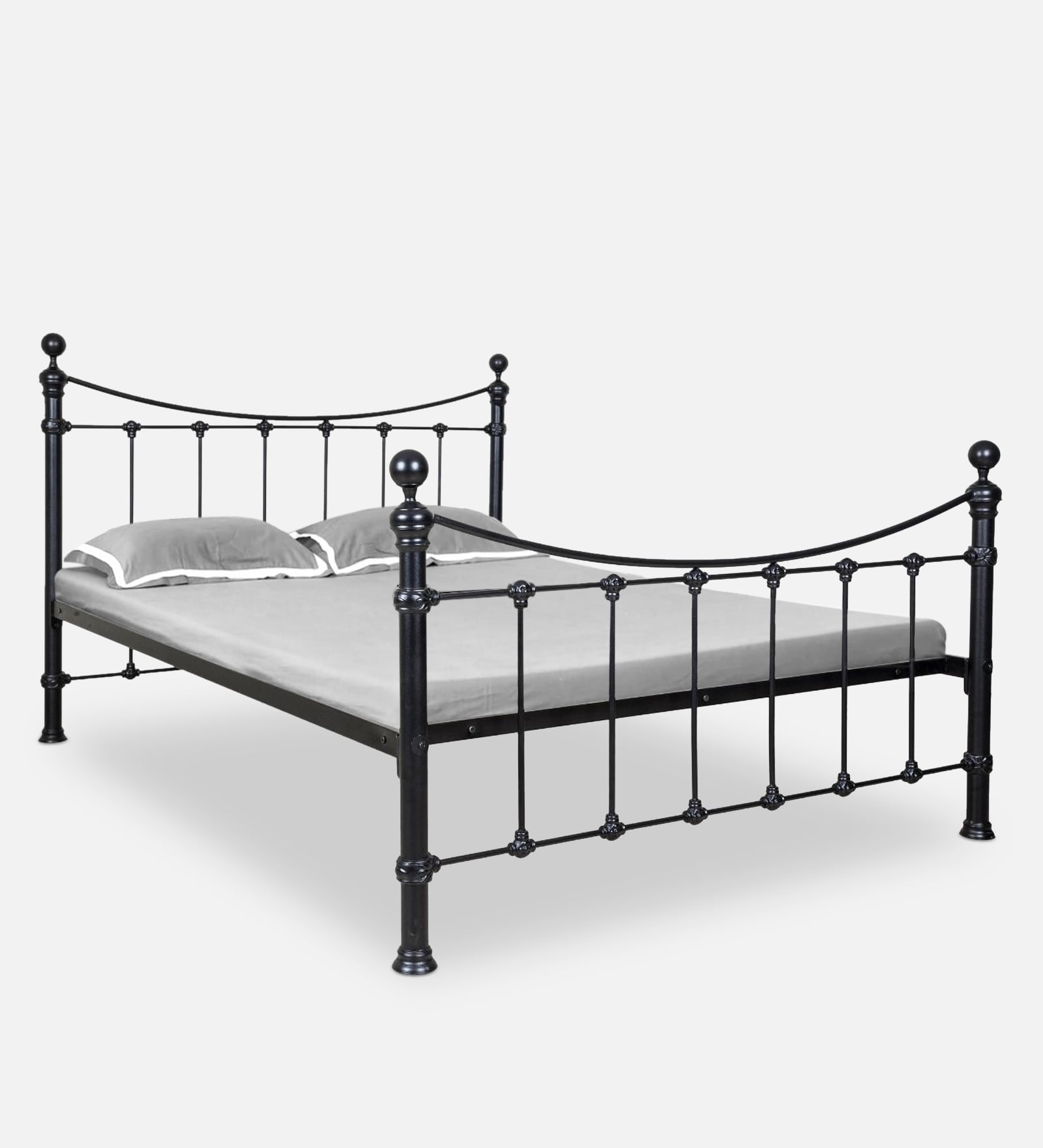 Metallika Arch Metal Queen Size Bed in Black Colour