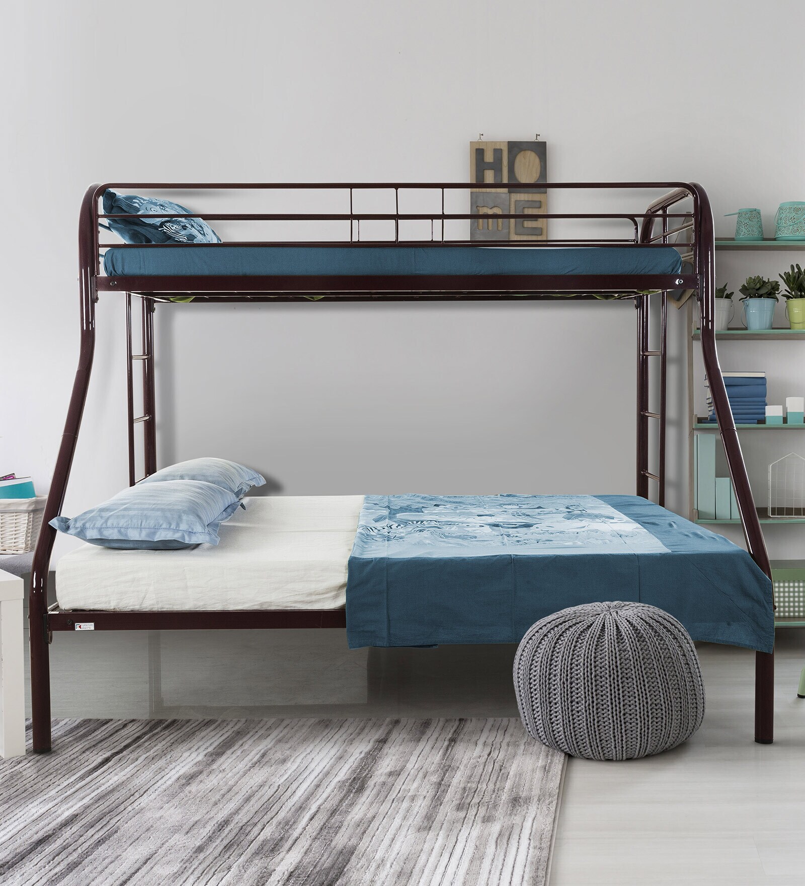 Buy Metallika Metal Bunk Bed in Brown Colour at 18 OFF by