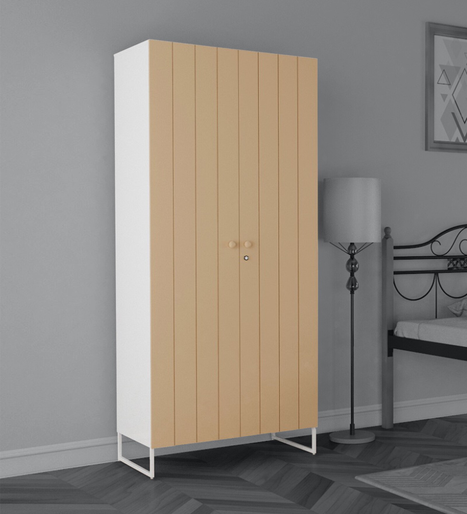Metallika Zeya 2 Door Metal Almirah in Cappuccino Brown Colour