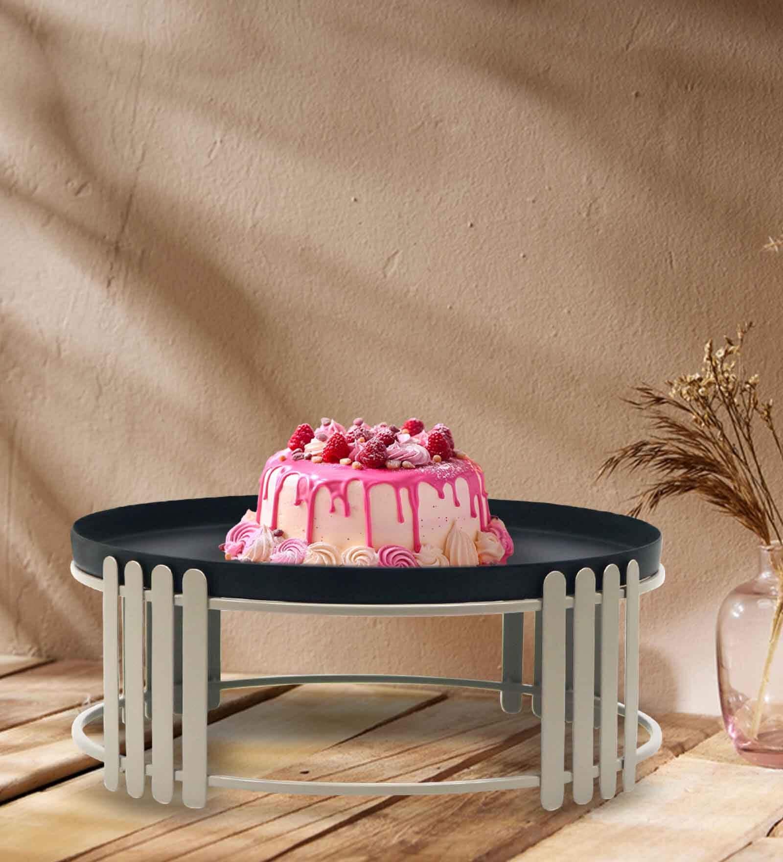 Metalsmith Elegant Medium Cake Stand To Serve Cupcakes & Desserts For Gatherings, Iron Cake Server
