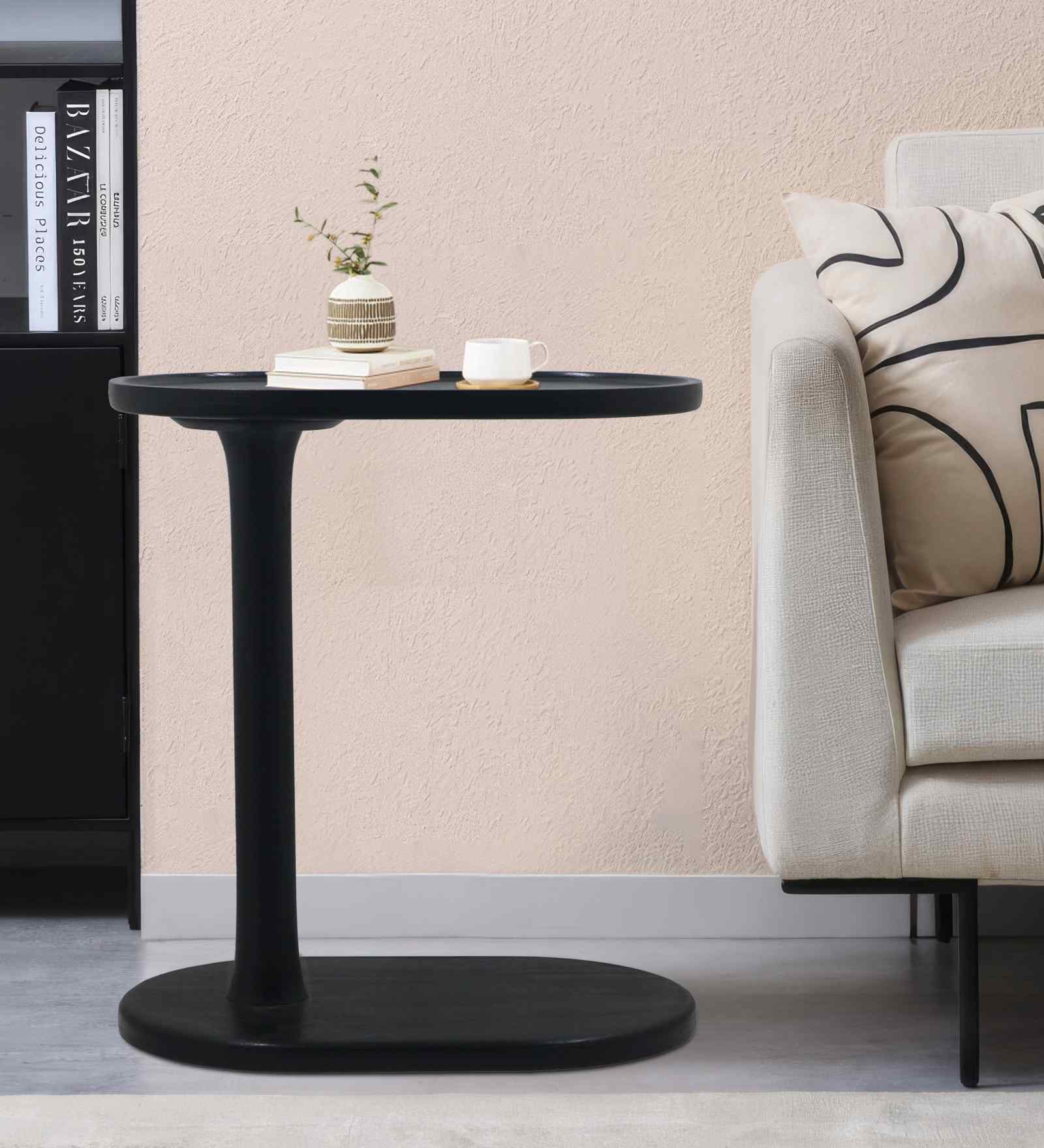 Majesta Mango Wood Portable Laptop Table In Black Finish
