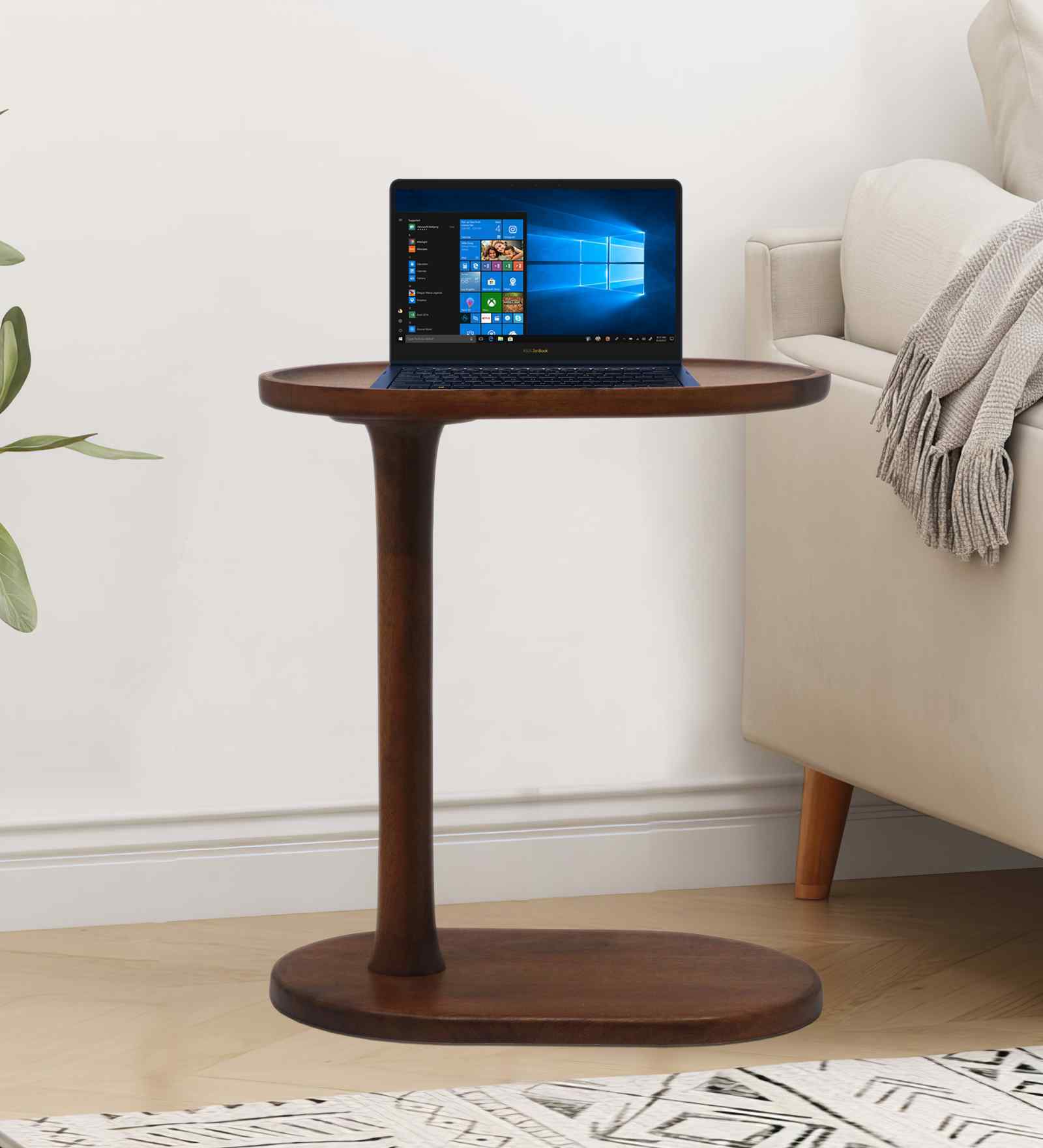 Majesta Mango Wood Portable Laptop Table In Brown Finish