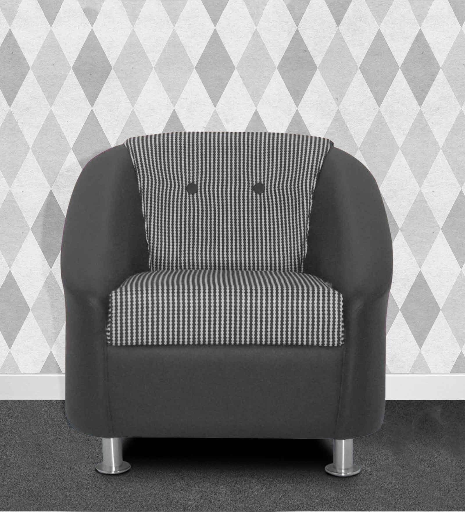 Mexico 1 Seater Sofa in Black & White Colour