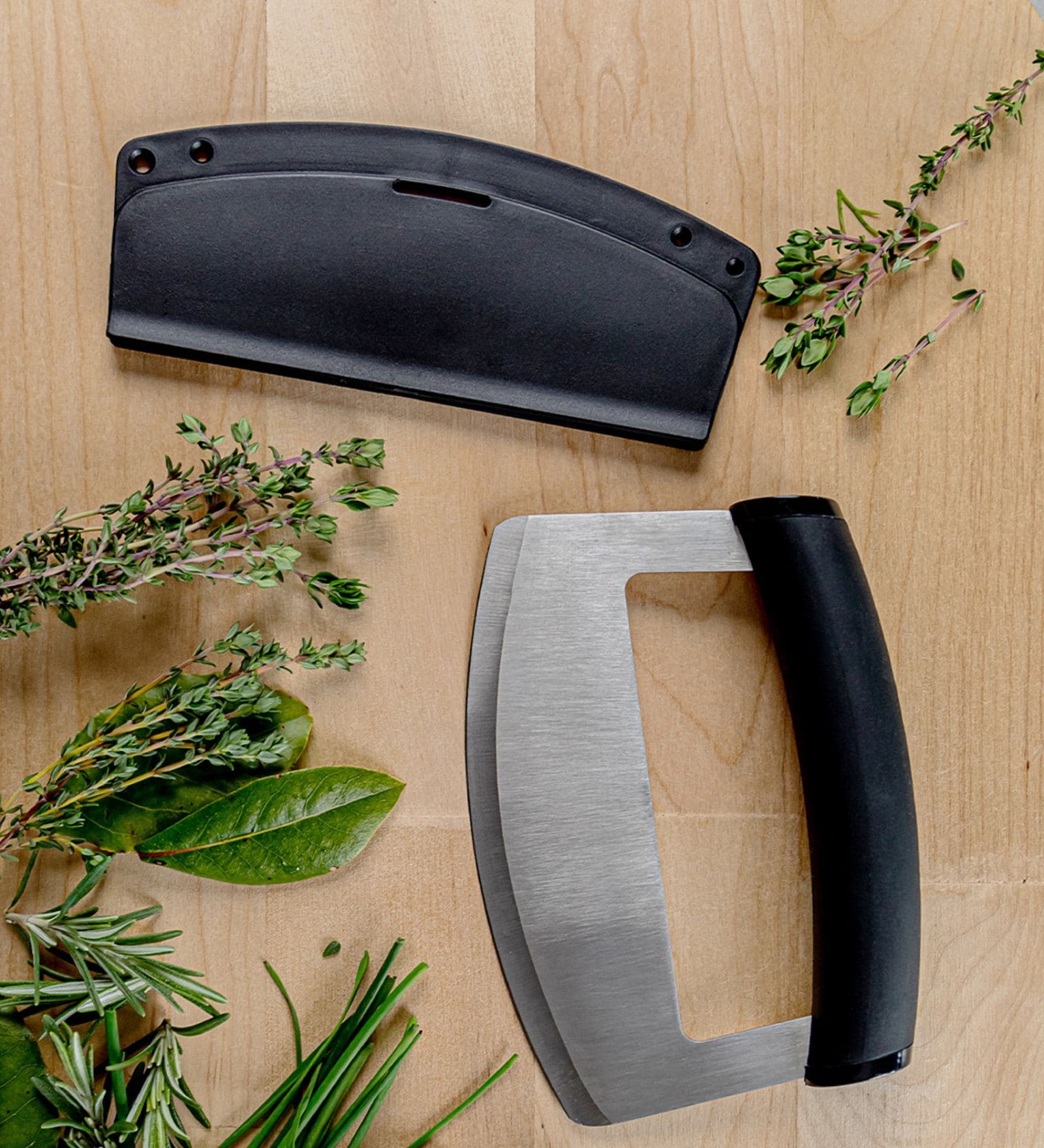 Mezzaluna Black Plastic Knife