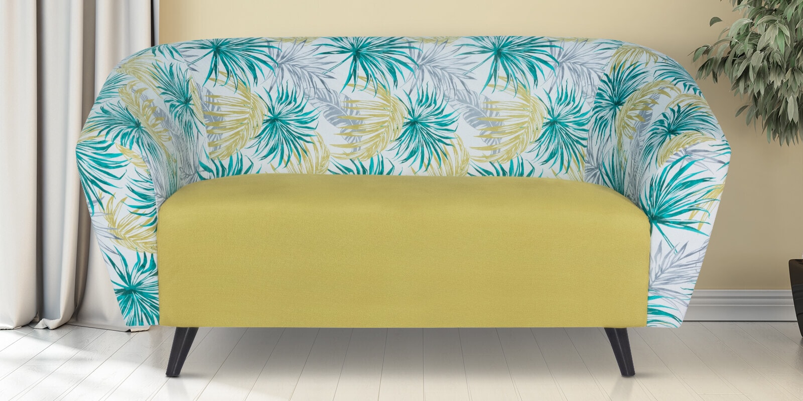 Meadow Fabric 3 seater Sofa In Floral Green Colour