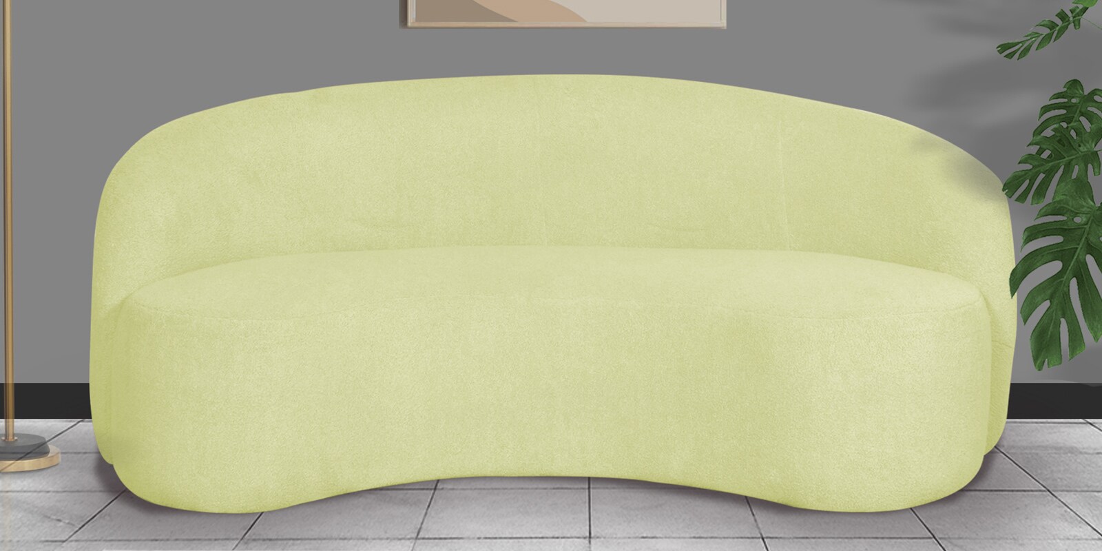 Buy Meesho Teddy Fabric 3 Seater sofa in Off white Colour at 18 OFF by