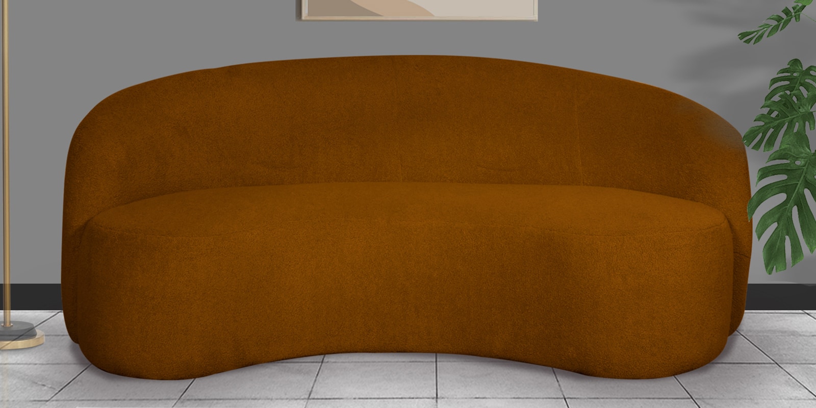 Oslo Teddy Fabric 3 Seater sofa in Rust Colour