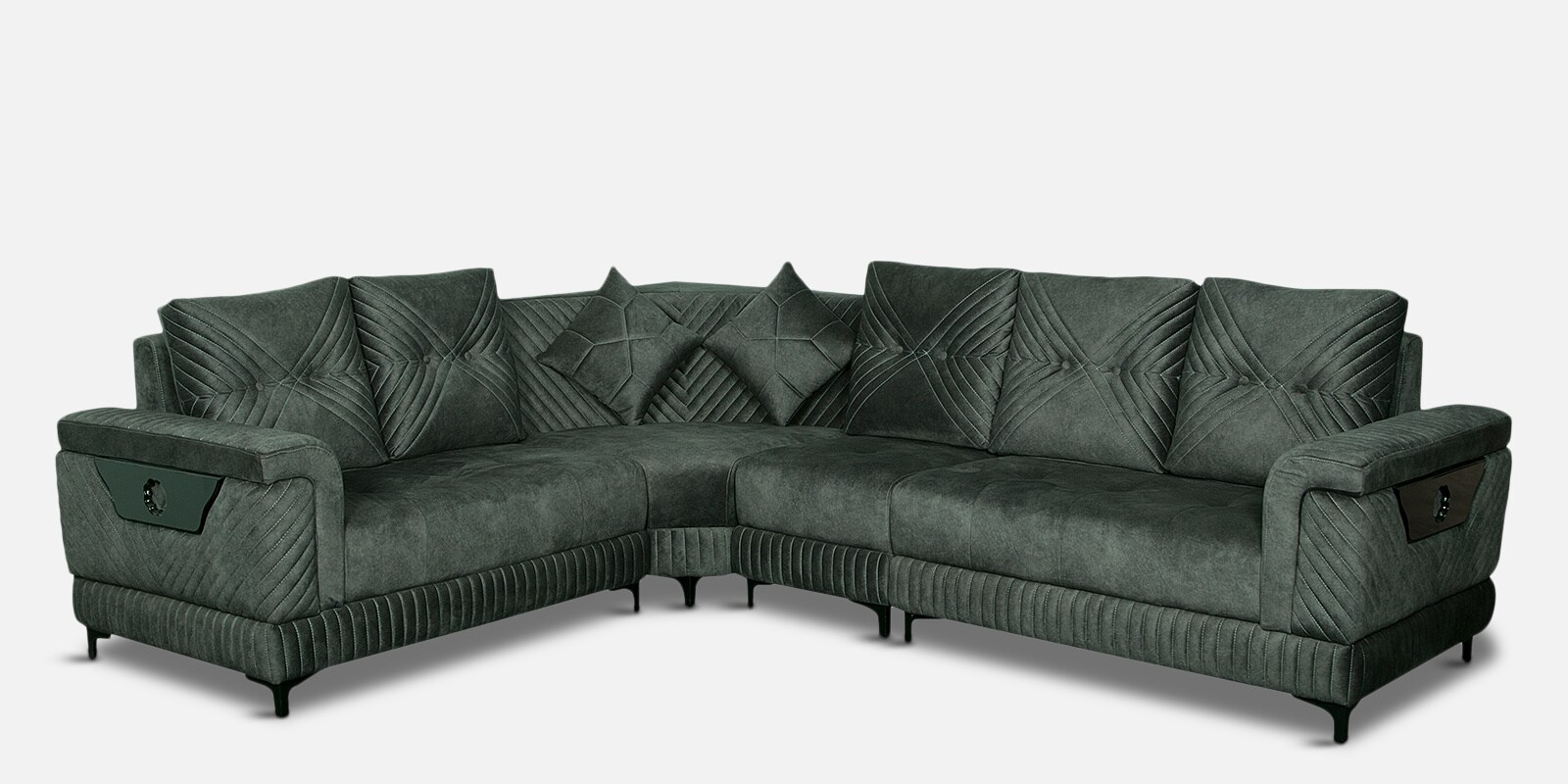 Mercury Sectional Sofa in Dark Grey Colour in L Shape
