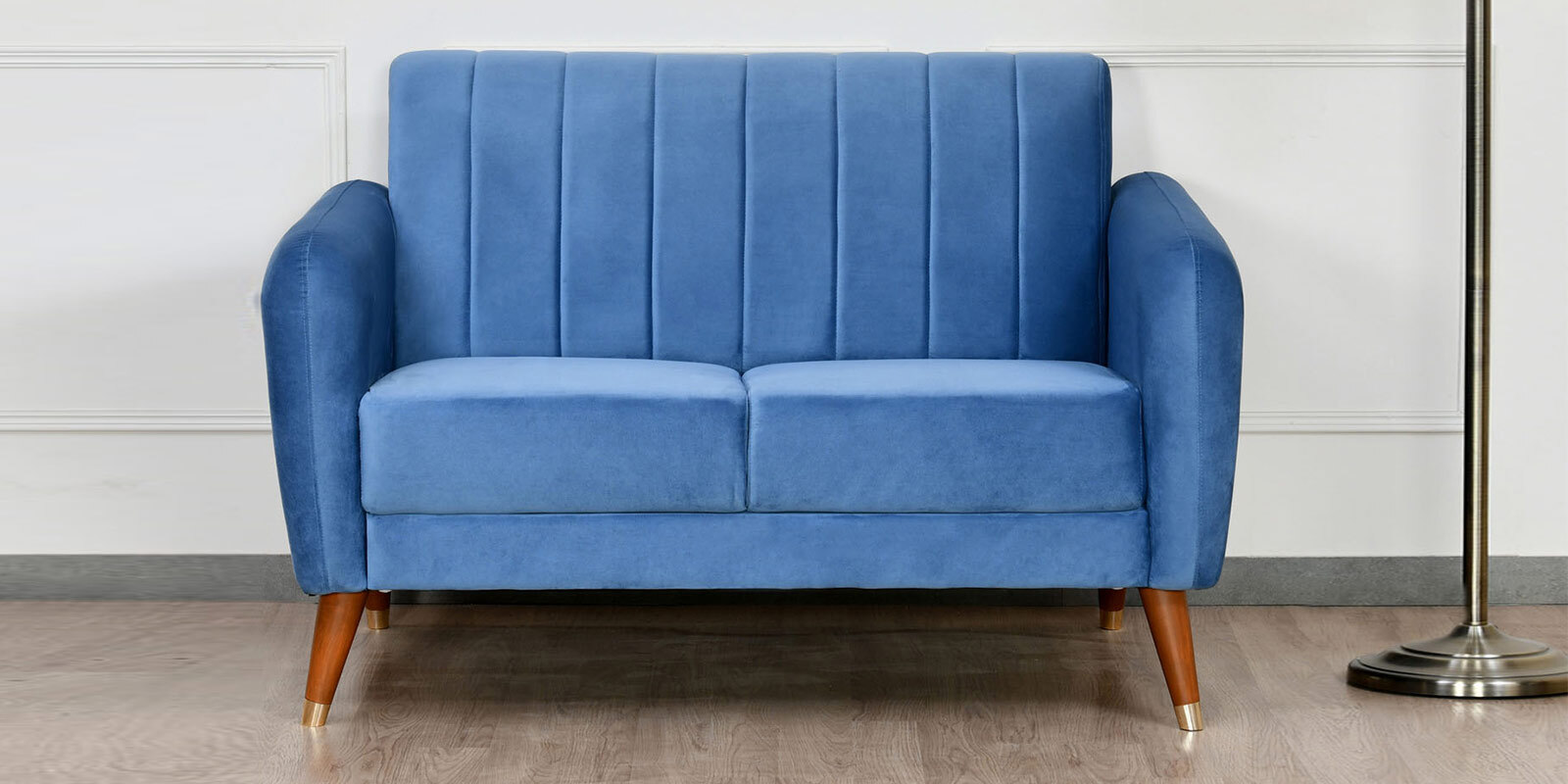 Meville Velvet  2 Seater Sofa in Blue Colour