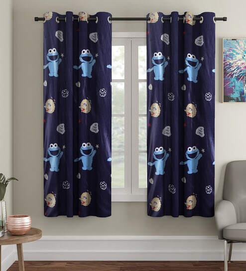 Buy Me Want Cookie Window Curtains In Blue Colour Set Of 2 By